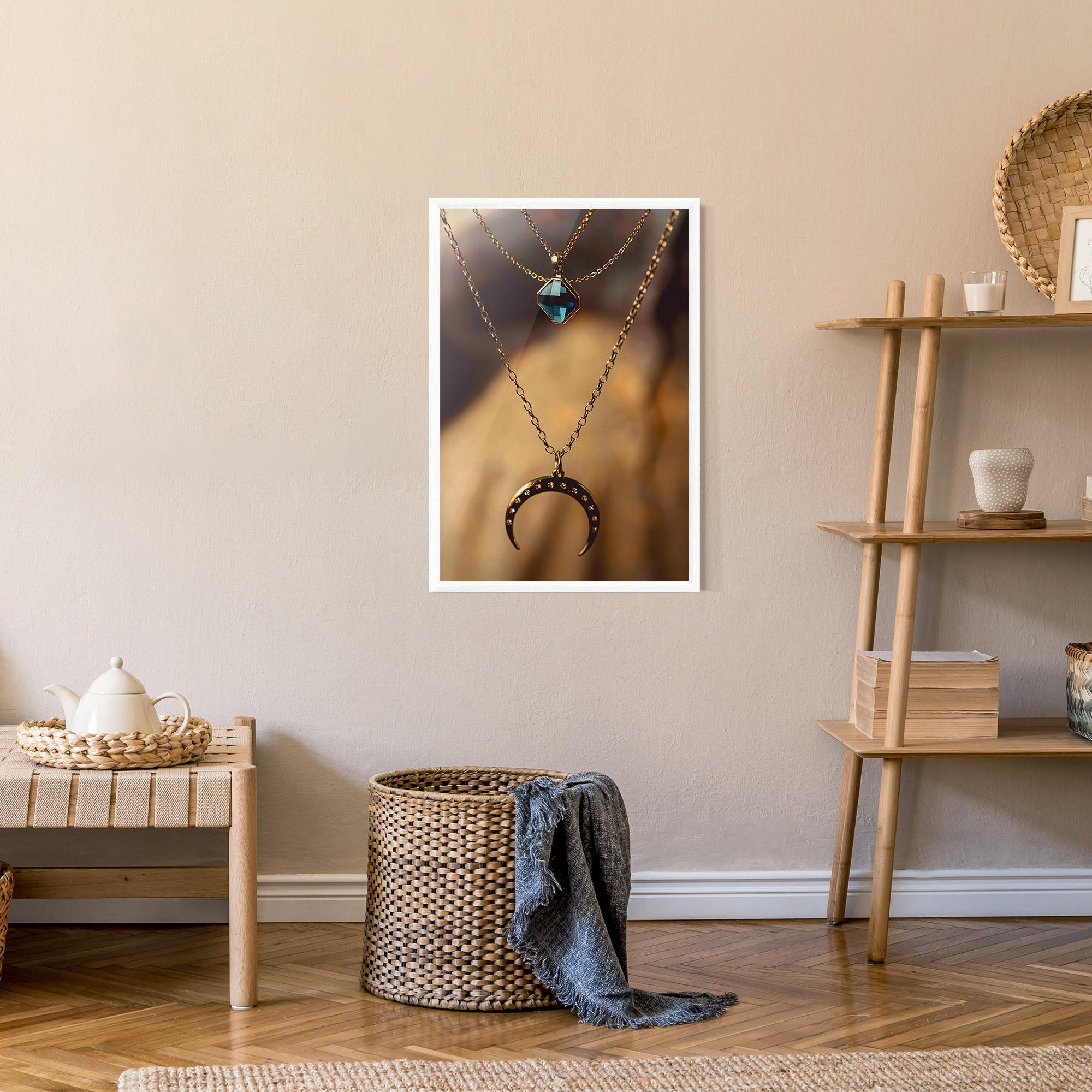 Plakat w Ramie Moon Blue Necklace mockup 9