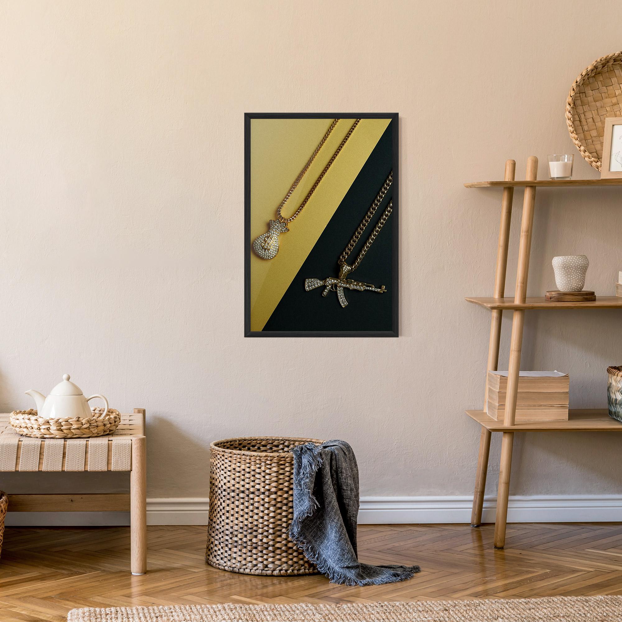 Plakat w Ramie Gun Neckace mockup 9