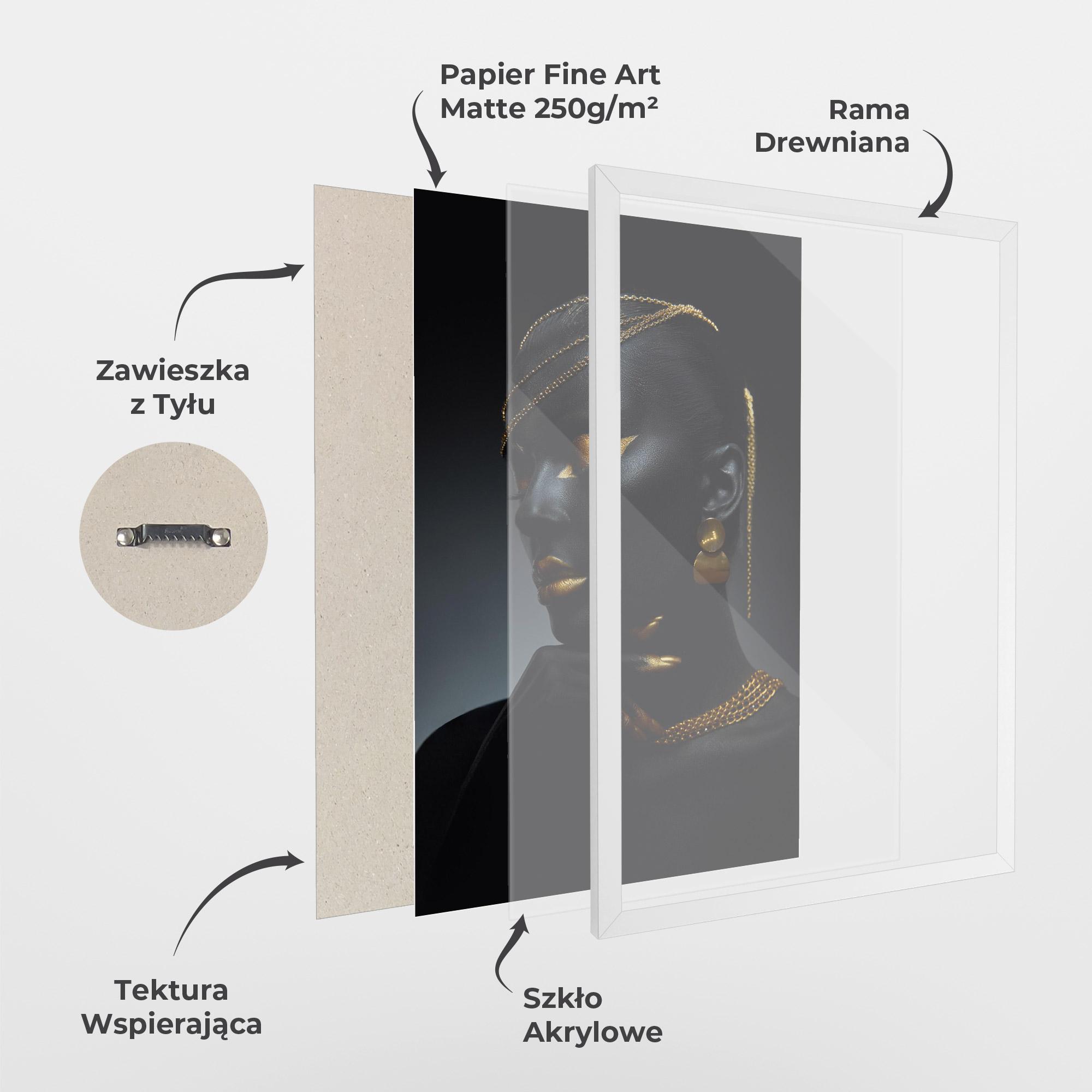 Plakat w Ramie Beauty Gold Accessory mockup 1