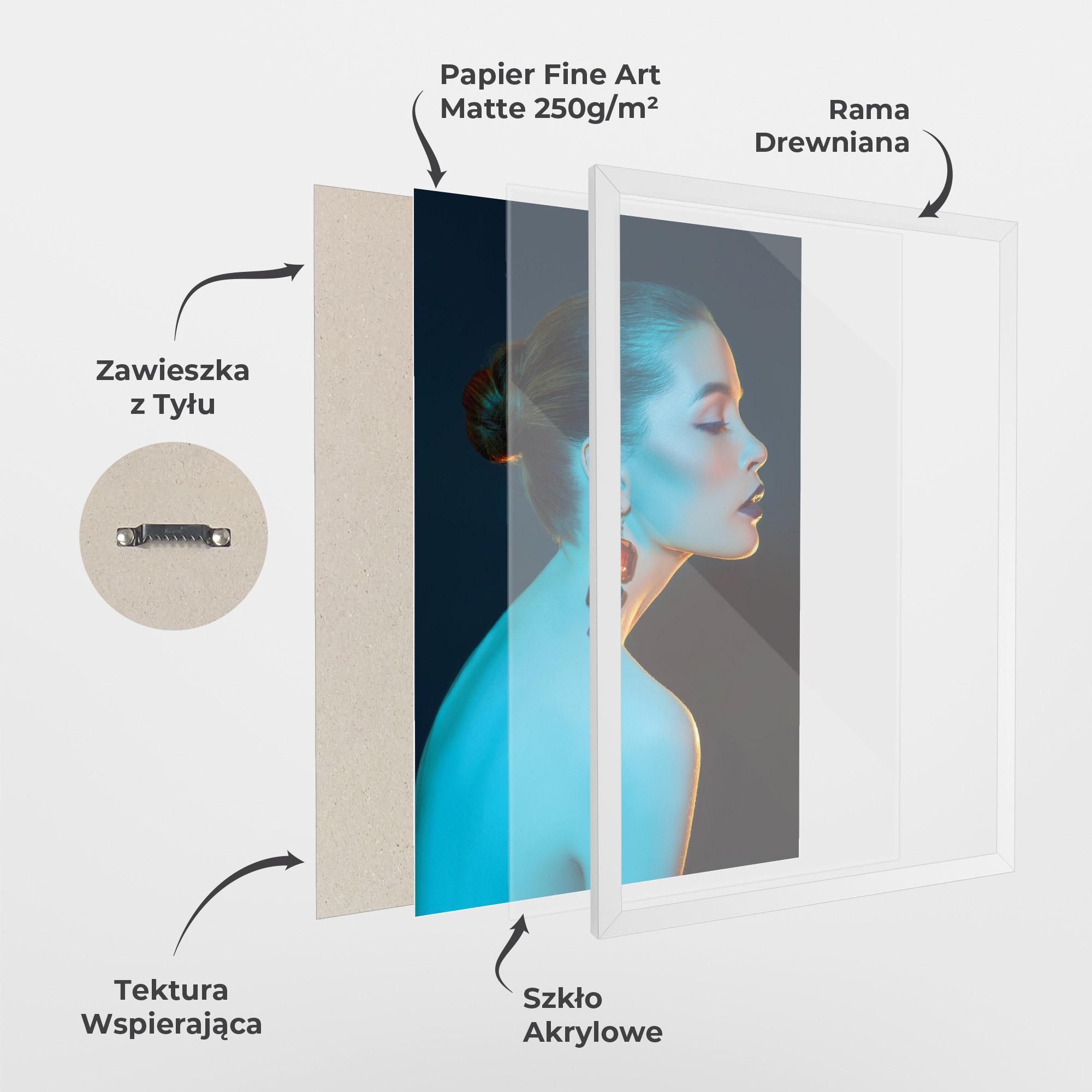 Plakat w Ramie Blue Light Earring mockup 1
