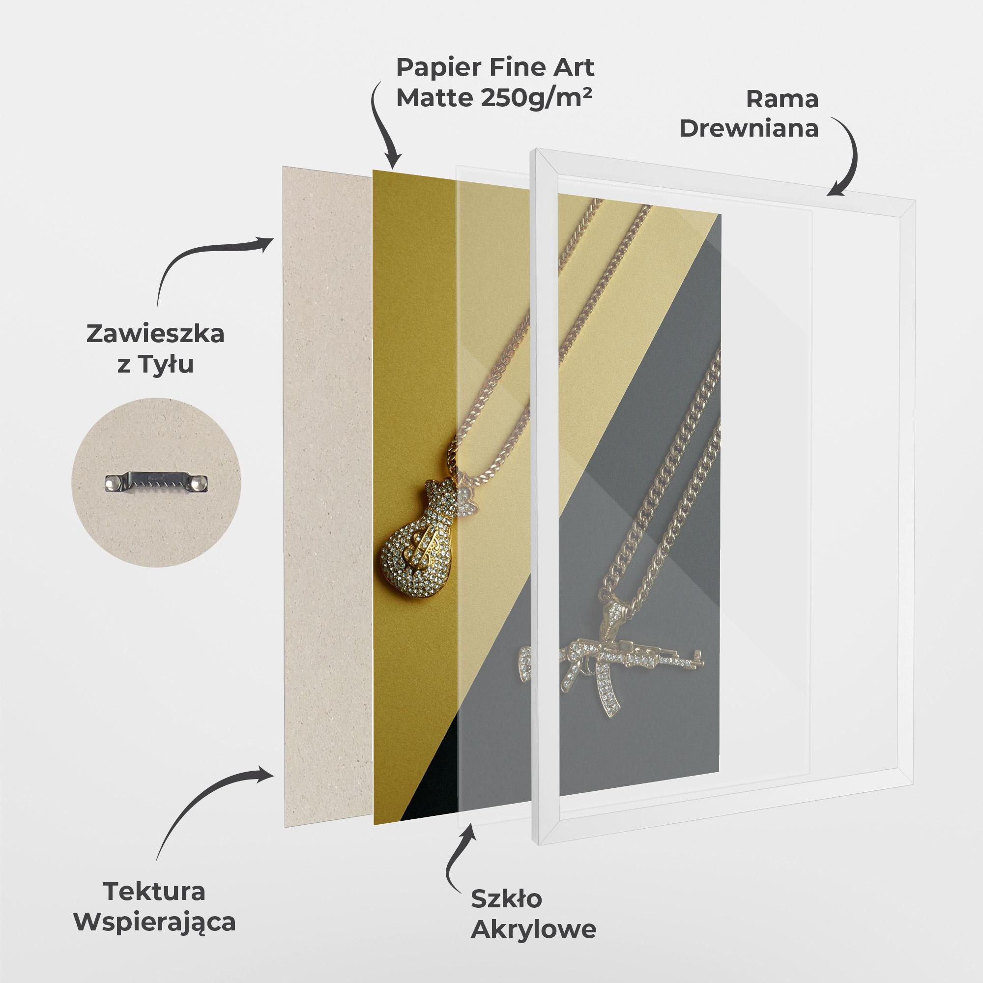 Plakat w Ramie Gun Neckace mockup 1
