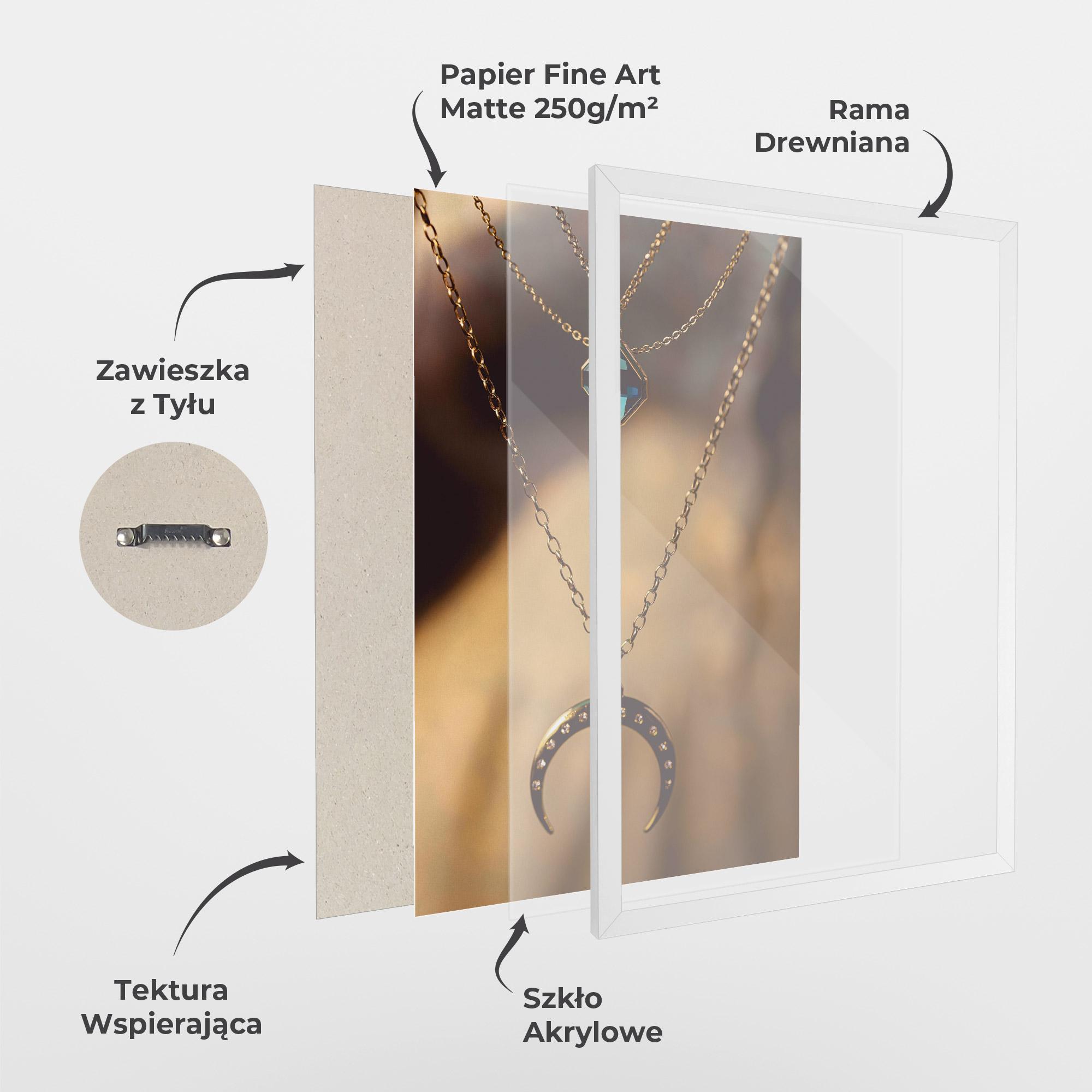 Plakat w Ramie Moon Blue Necklace mockup 1