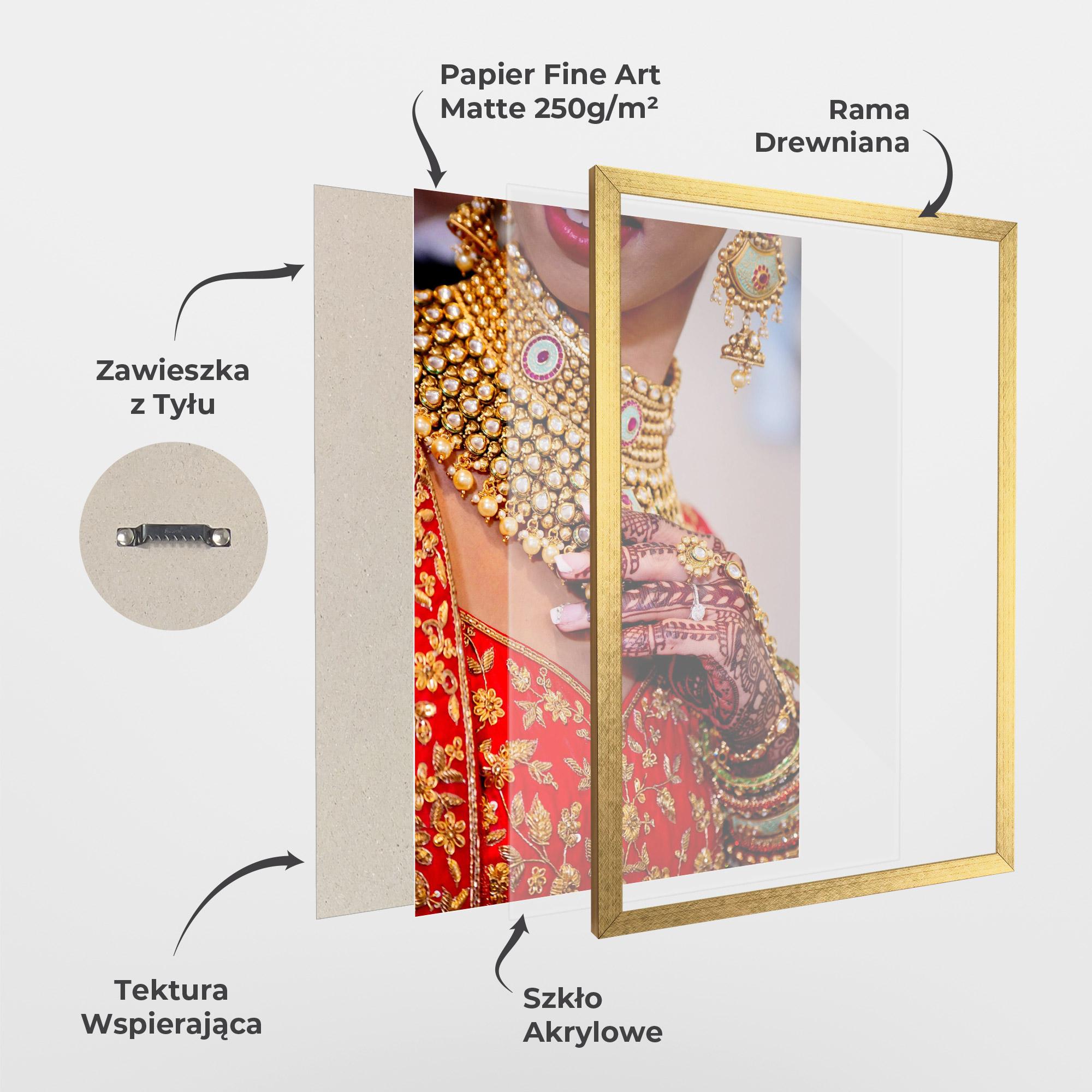 Plakat w Ramie Gold Beautiful Jewelry mockup 1