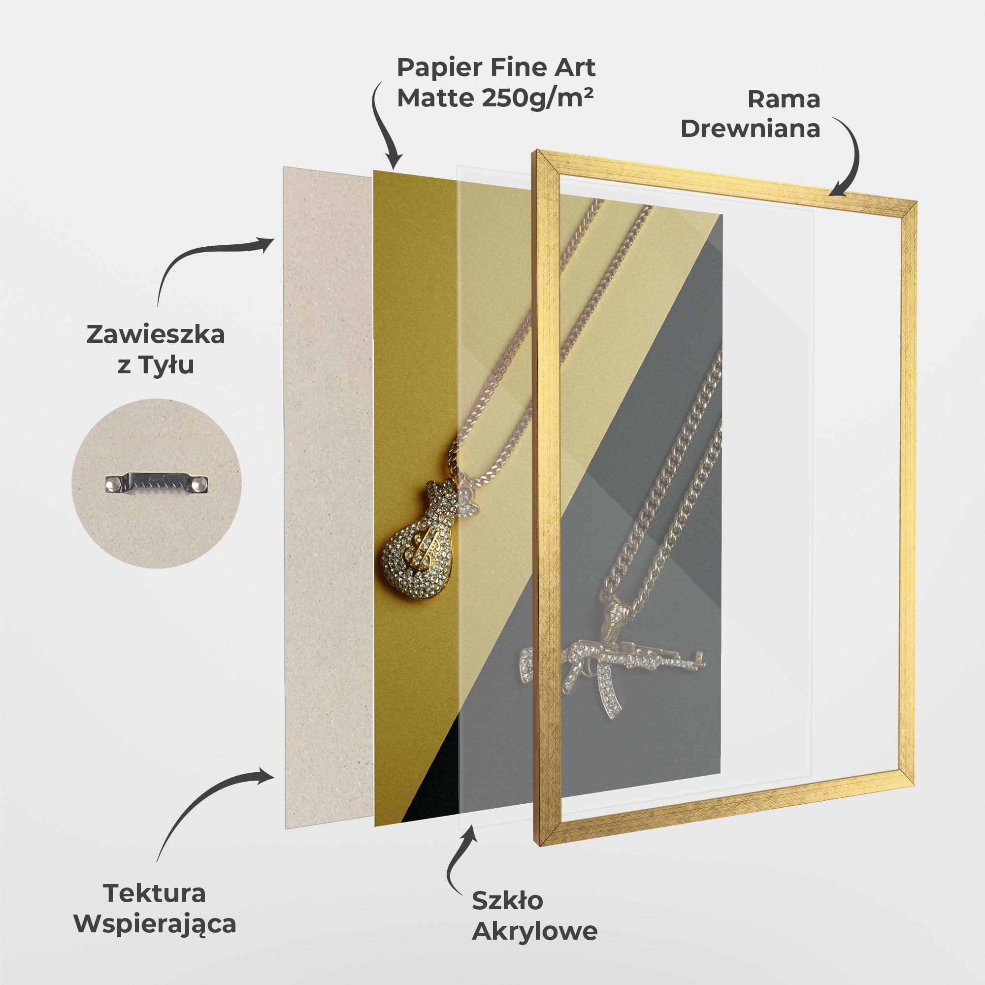 Plakat w Ramie Gun Neckace mockup 1