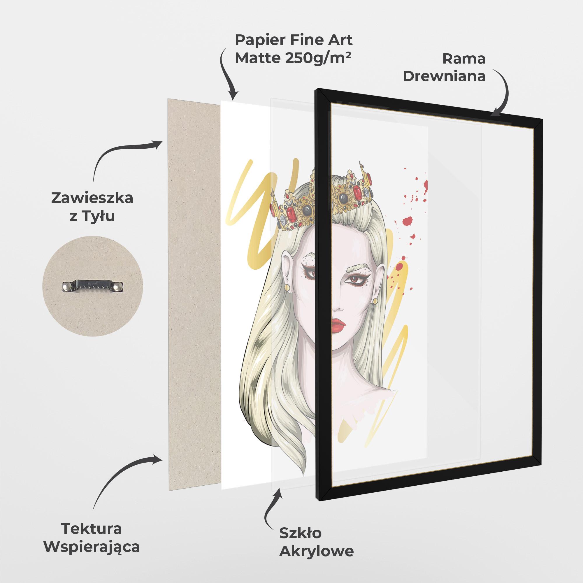 Plakat w Ramie Gold Crown Woman mockup 1