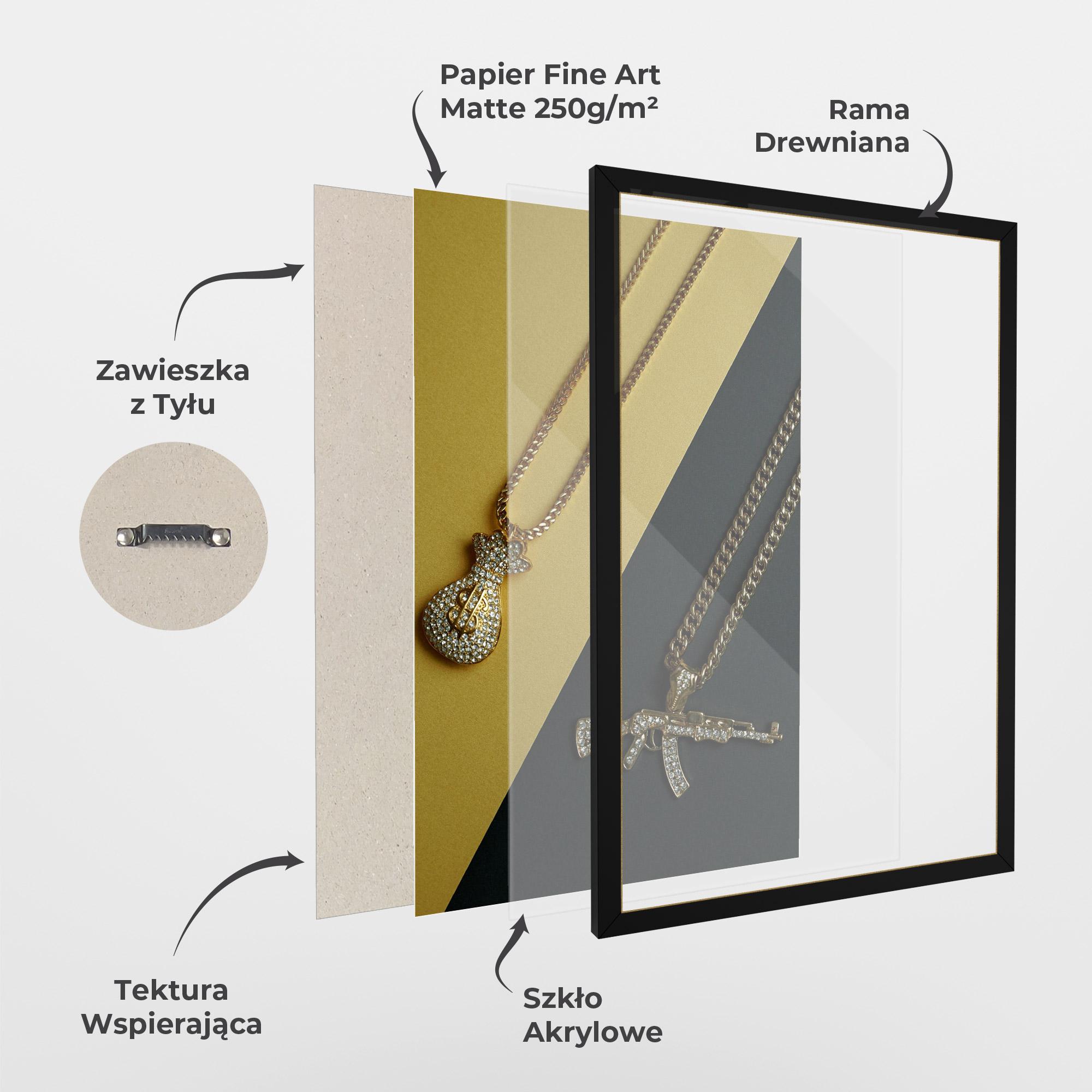 Plakat w Ramie Gun Neckace mockup 1