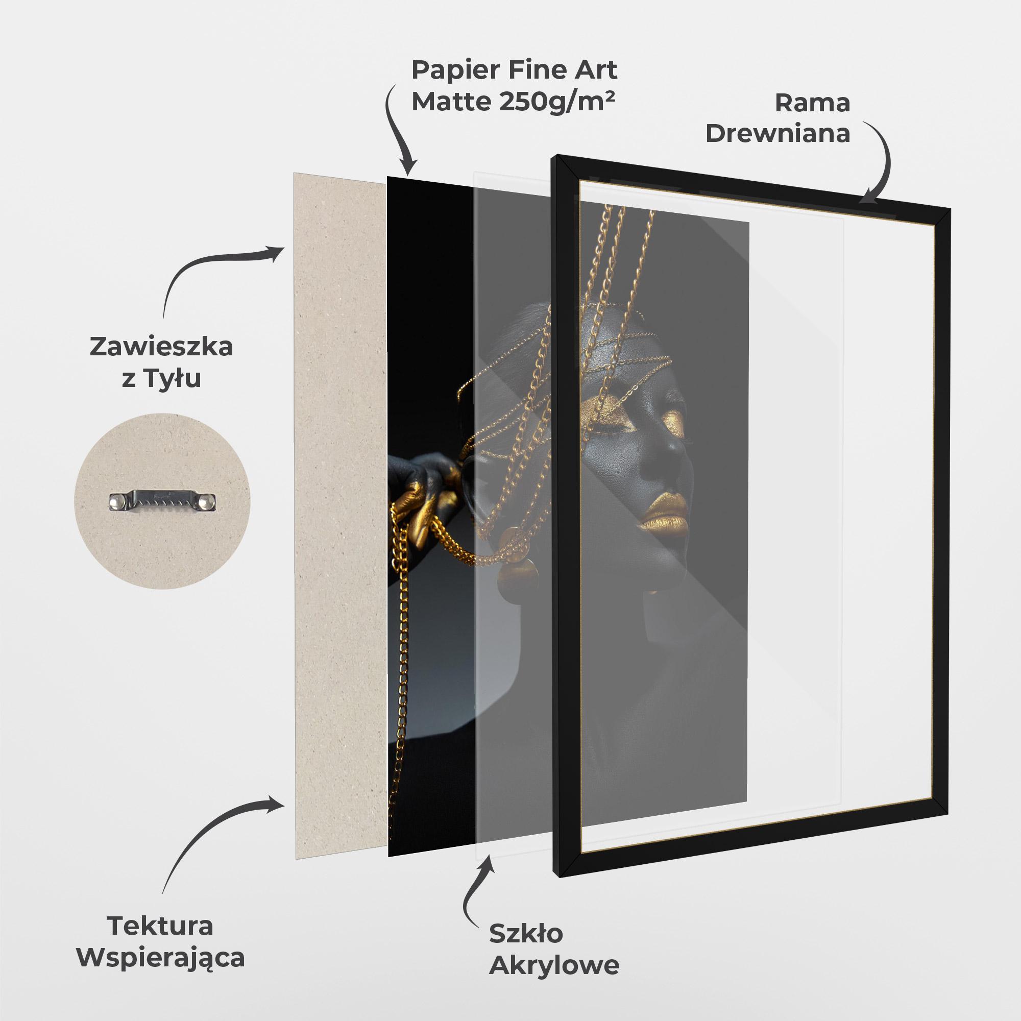 Plakat w Ramie Pretty Gold Chain mockup 1