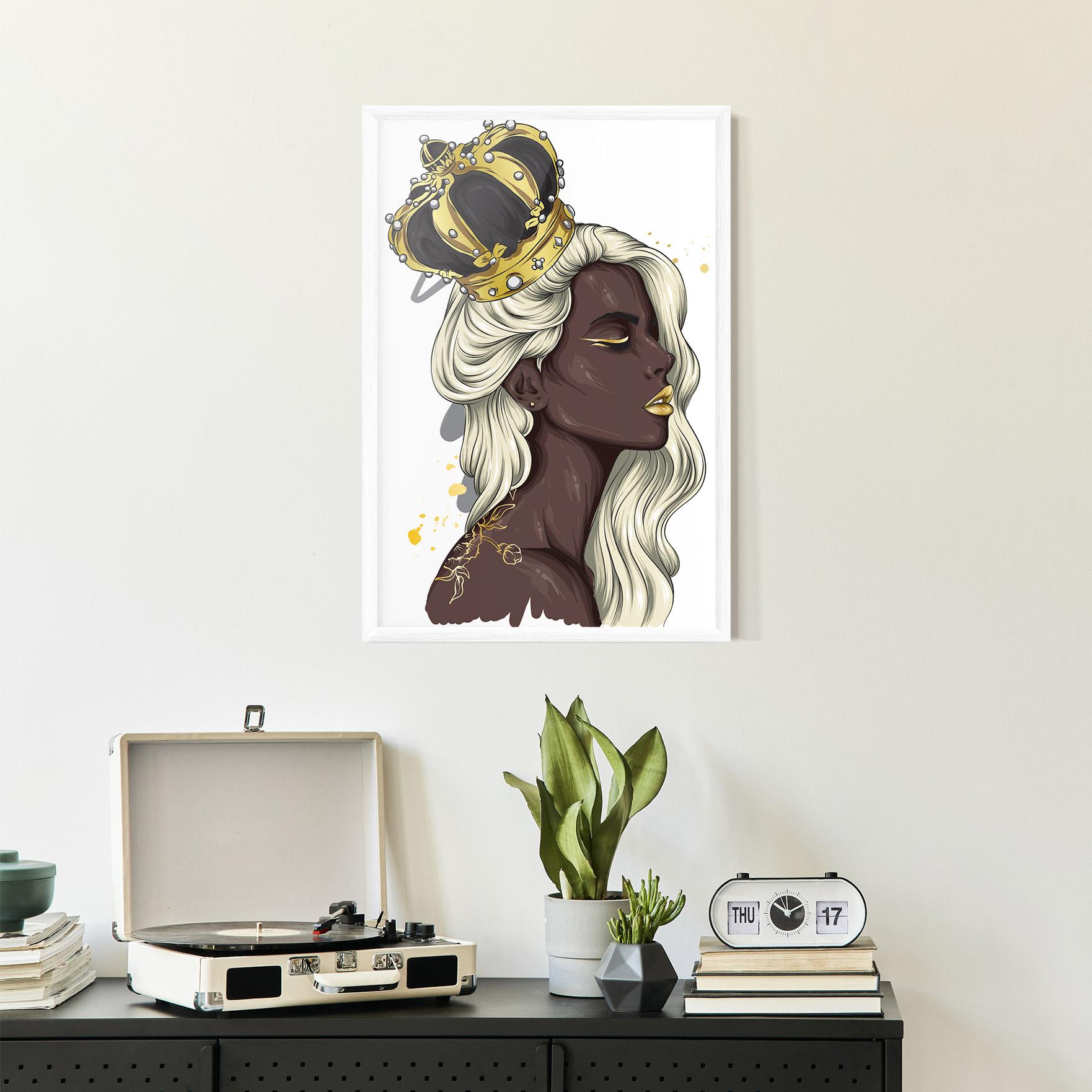 Plakat w Ramie Big Black Crown mockup 2