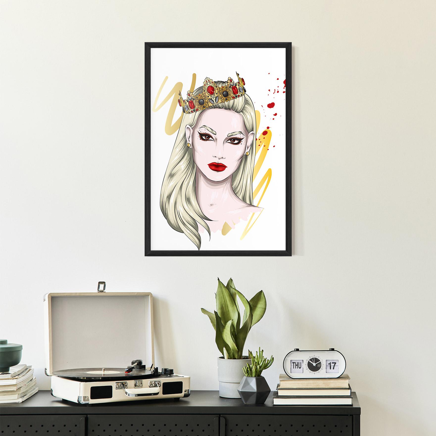 Plakat w Ramie Gold Crown Woman mockup 2
