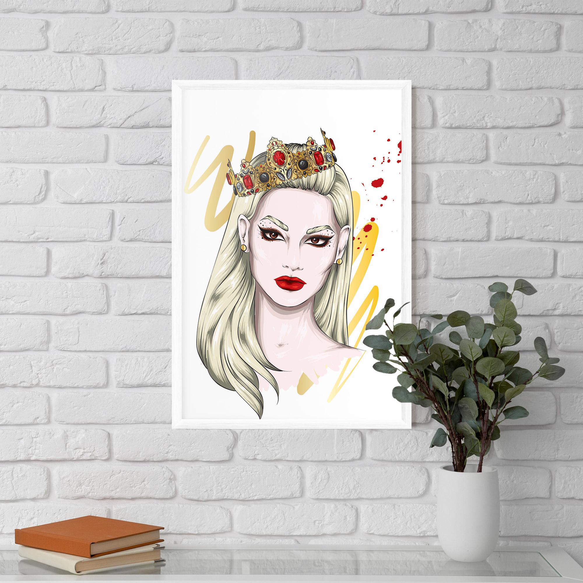 Plakat w Ramie Gold Crown Woman mockup 5