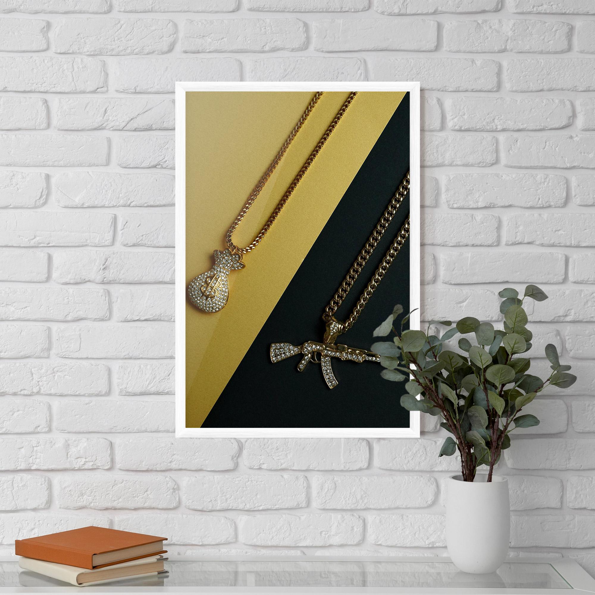 Plakat w Ramie Gun Neckace mockup 5