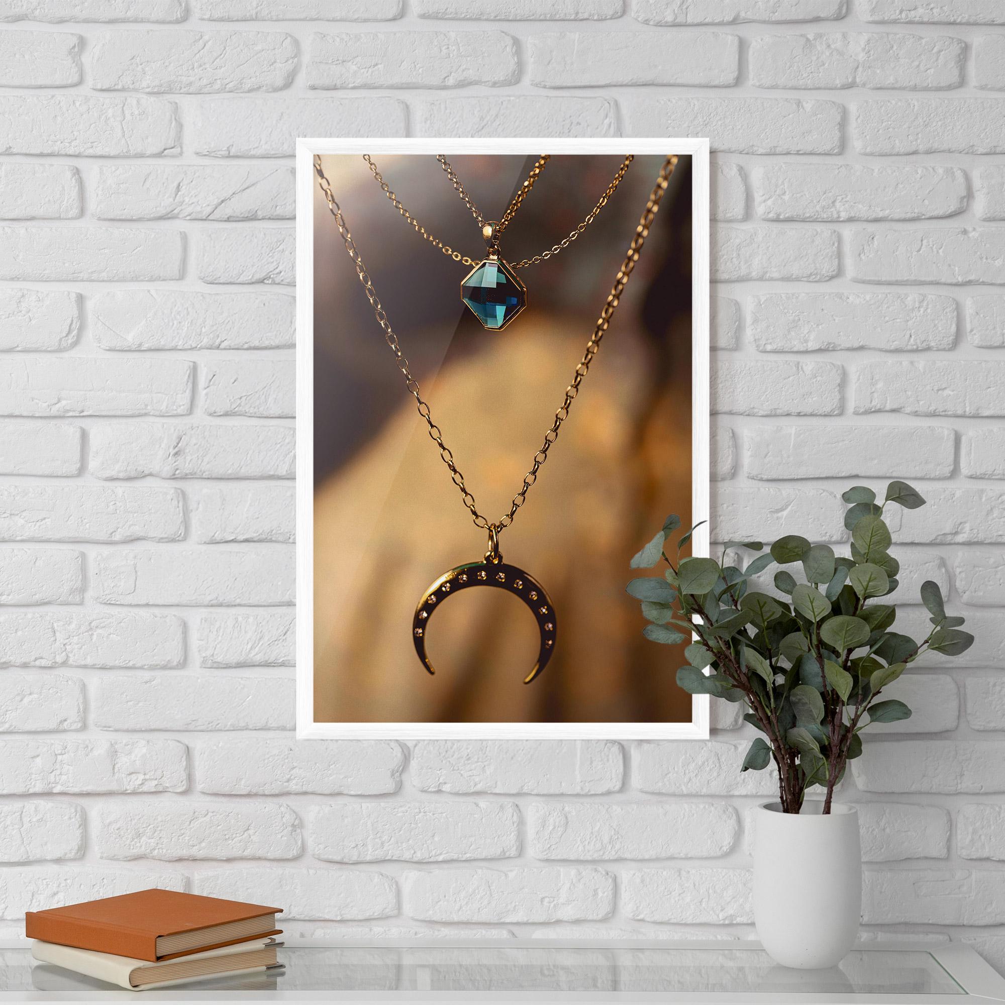 Plakat w Ramie Moon Blue Necklace mockup 5