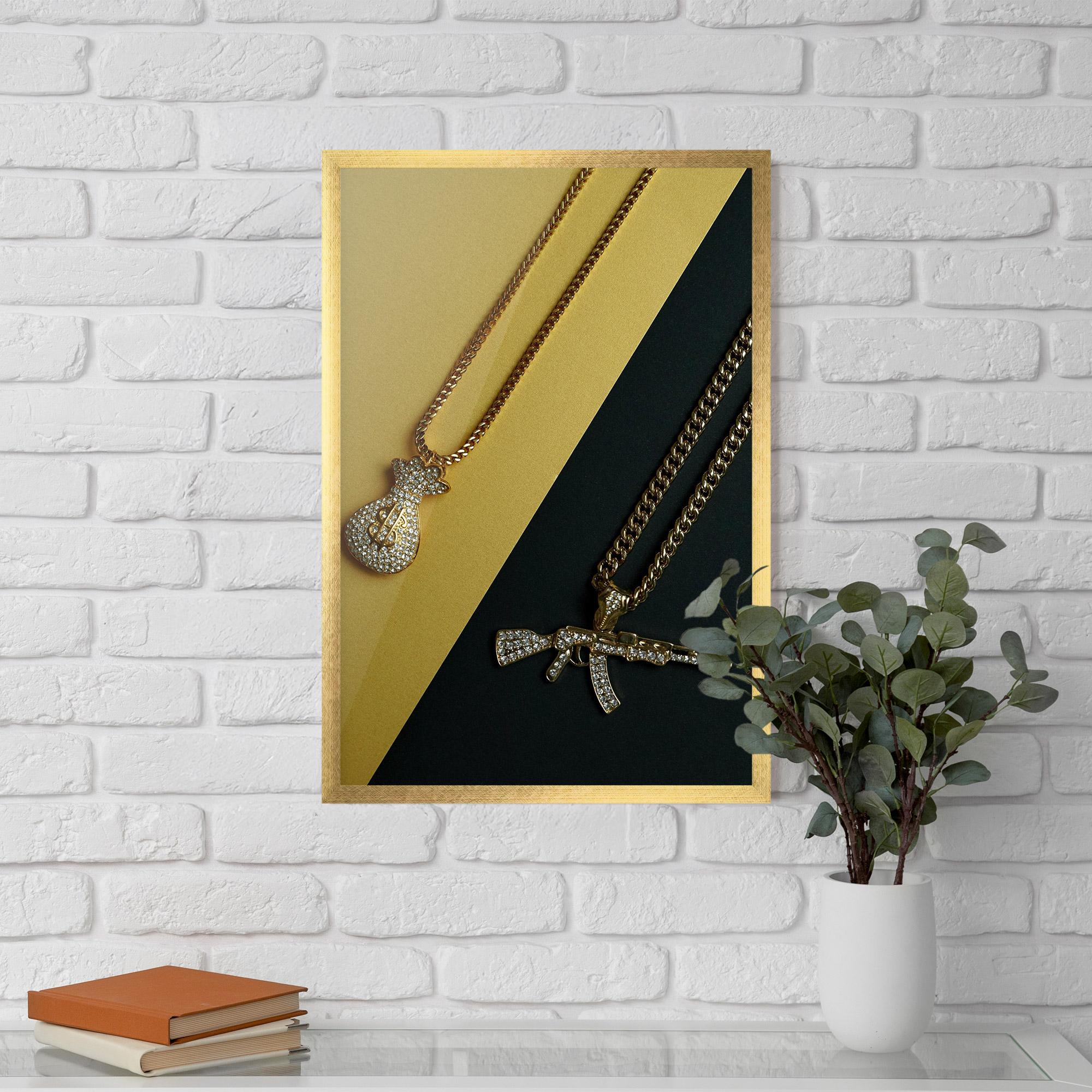 Plakat w Ramie Gun Neckace mockup 5