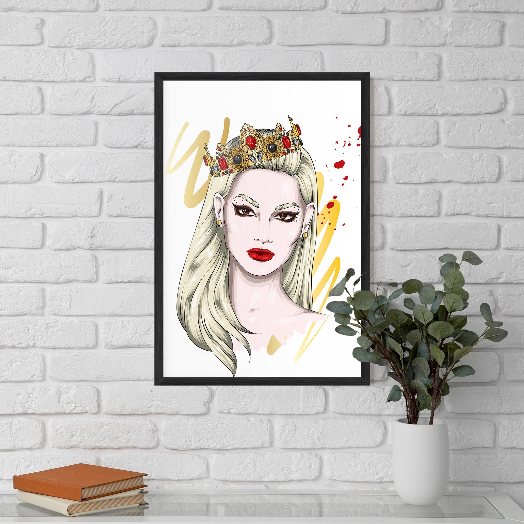 Plakat w Ramie Gold Crown Woman mockup 5