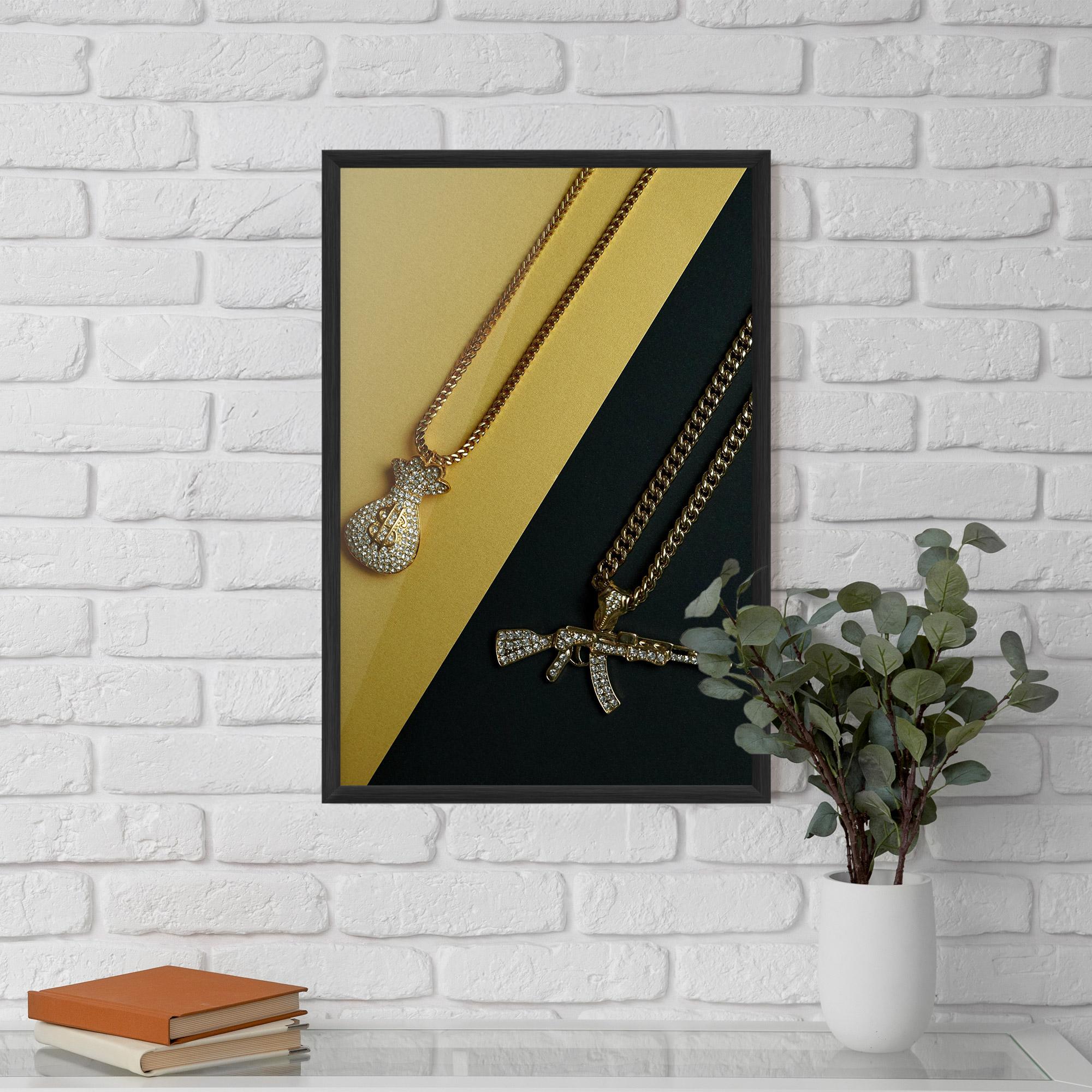 Plakat w Ramie Gun Neckace mockup 5