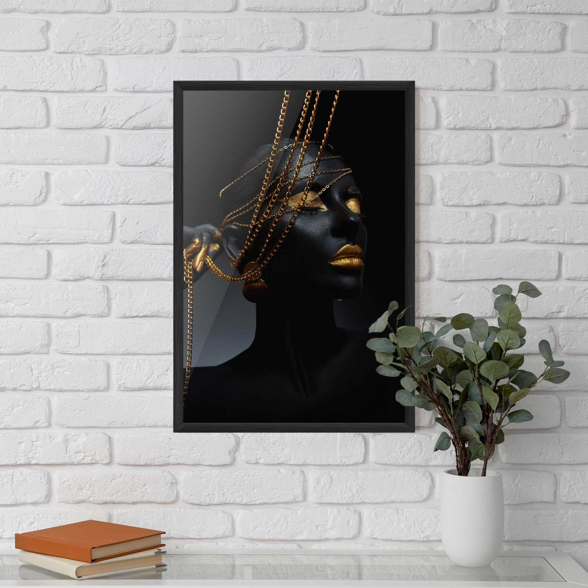 Plakat w Ramie Pretty Gold Chain mockup 5