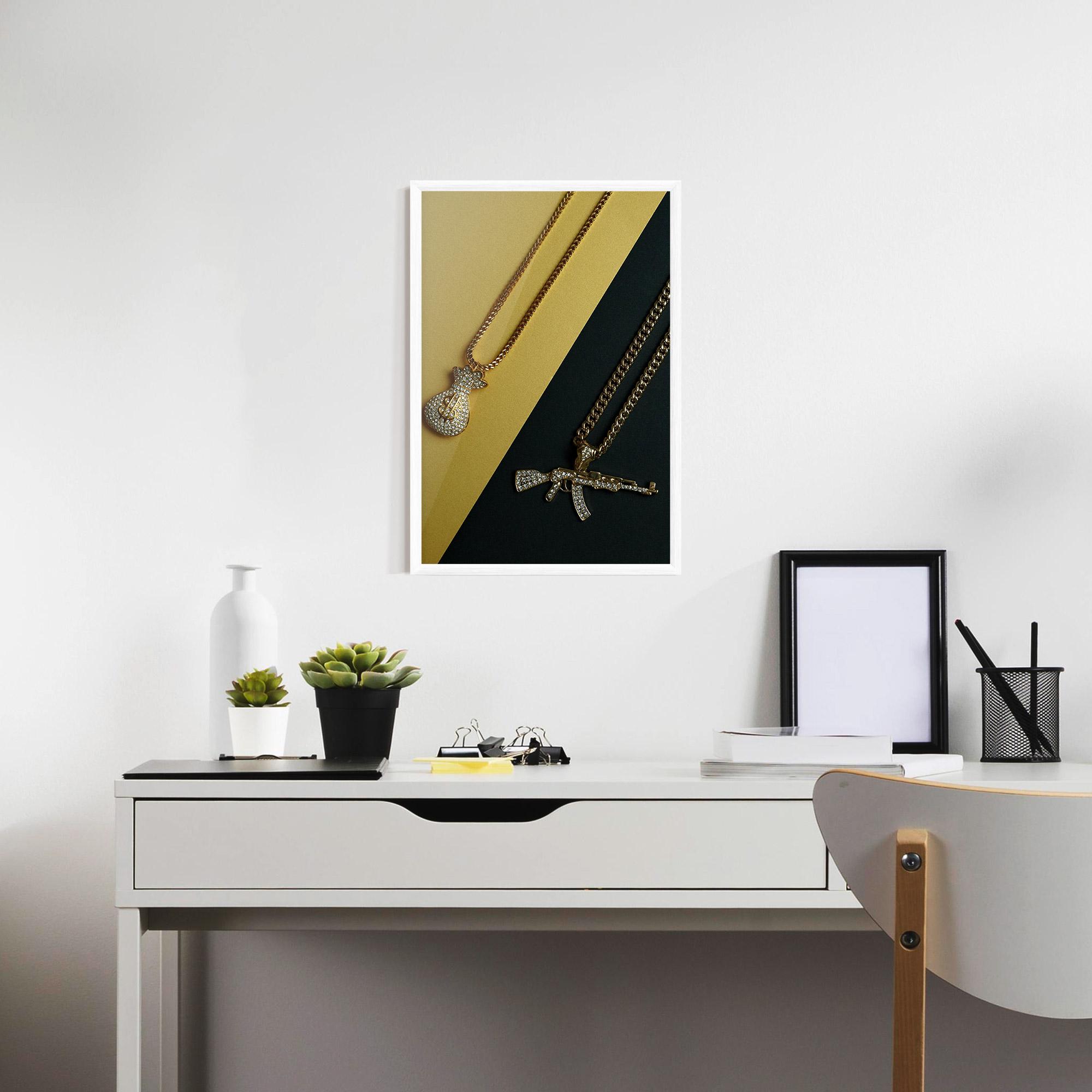 Plakat w Ramie Gun Neckace mockup 7