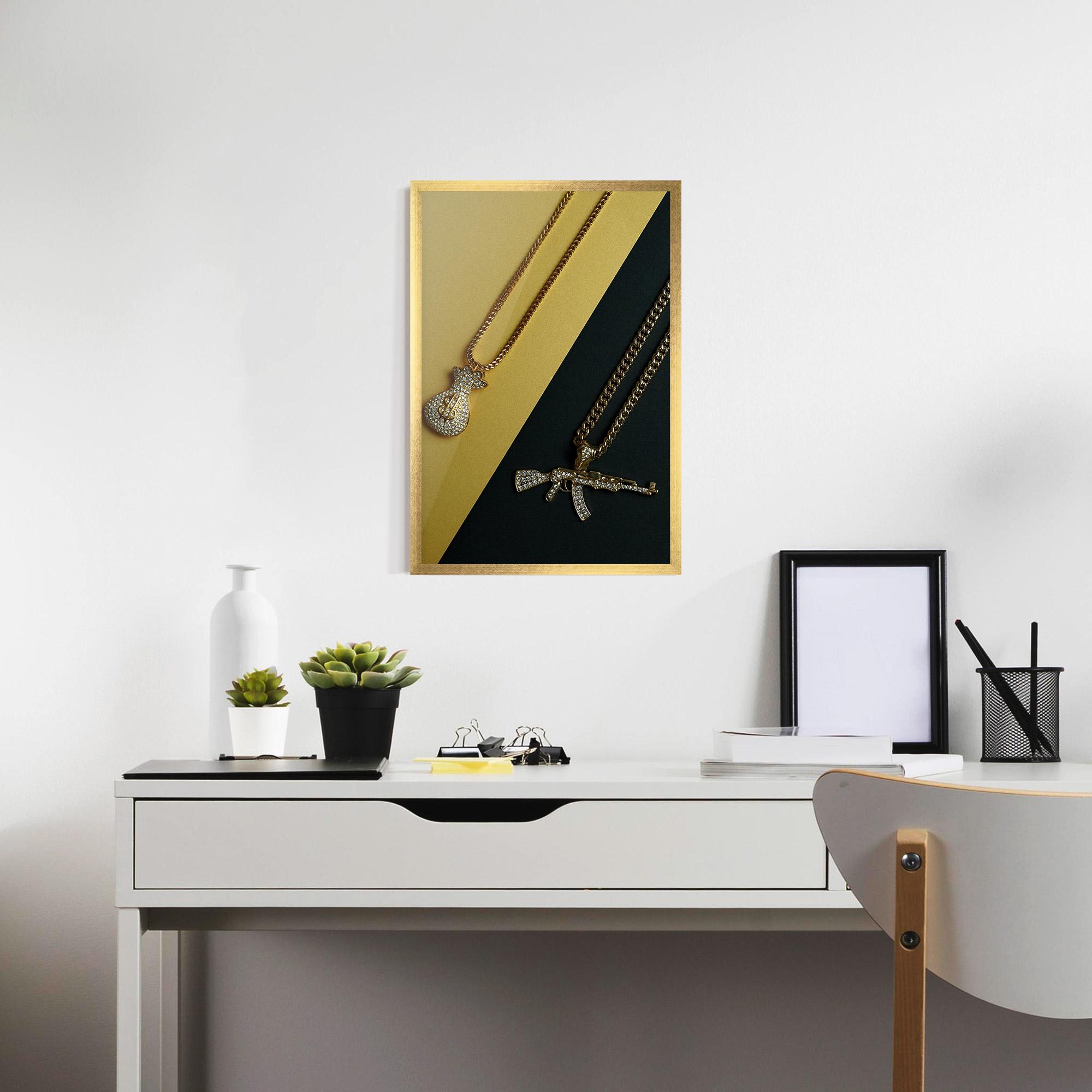 Plakat w Ramie Gun Neckace mockup 7