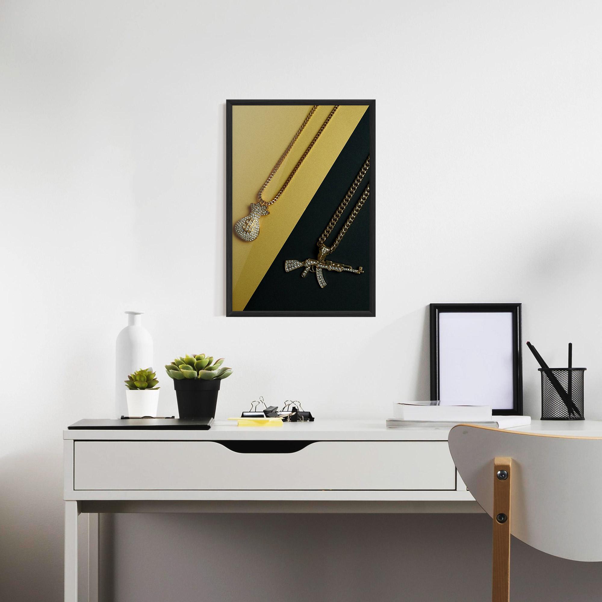 Plakat w Ramie Gun Neckace mockup 7