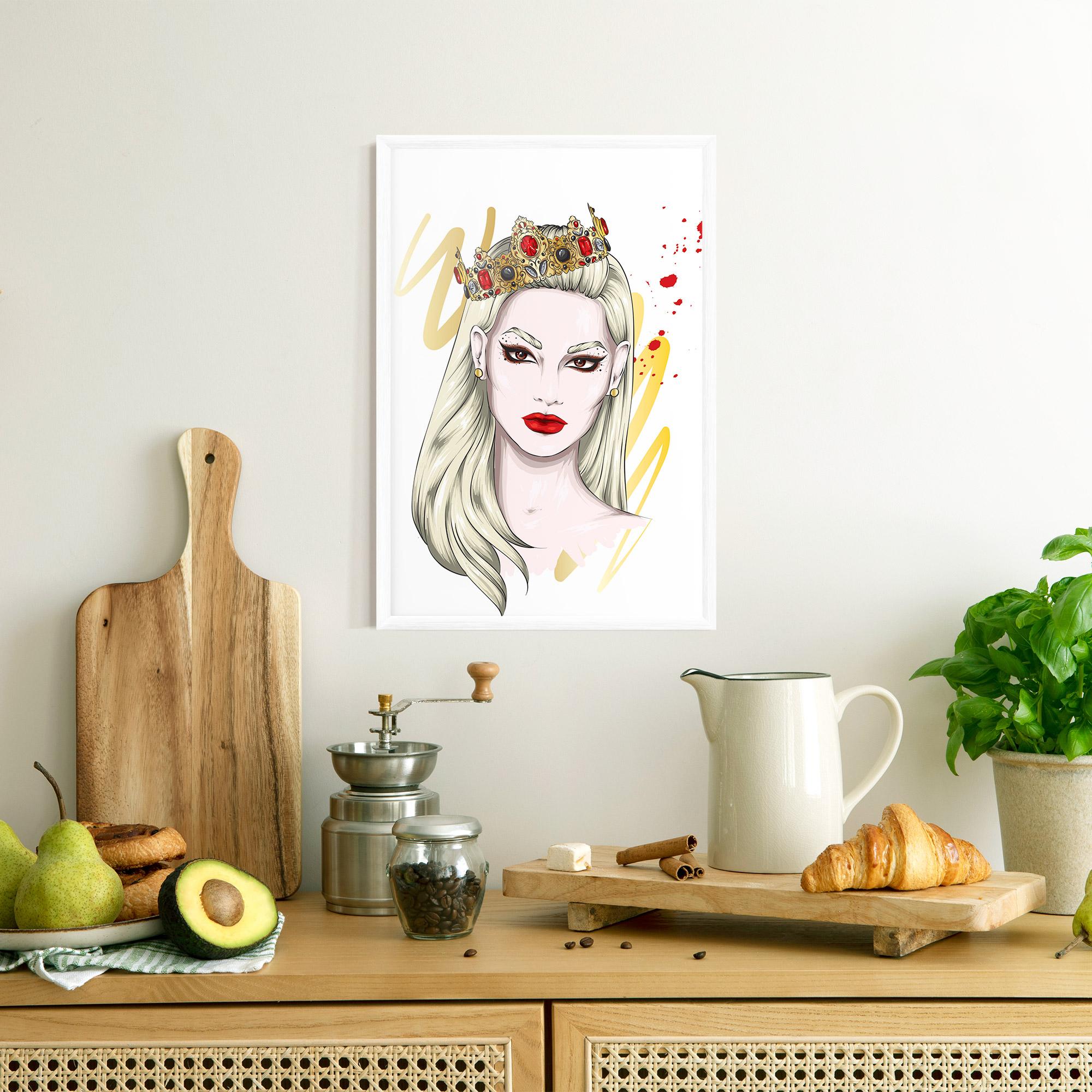 Plakat w Ramie Gold Crown Woman mockup 8