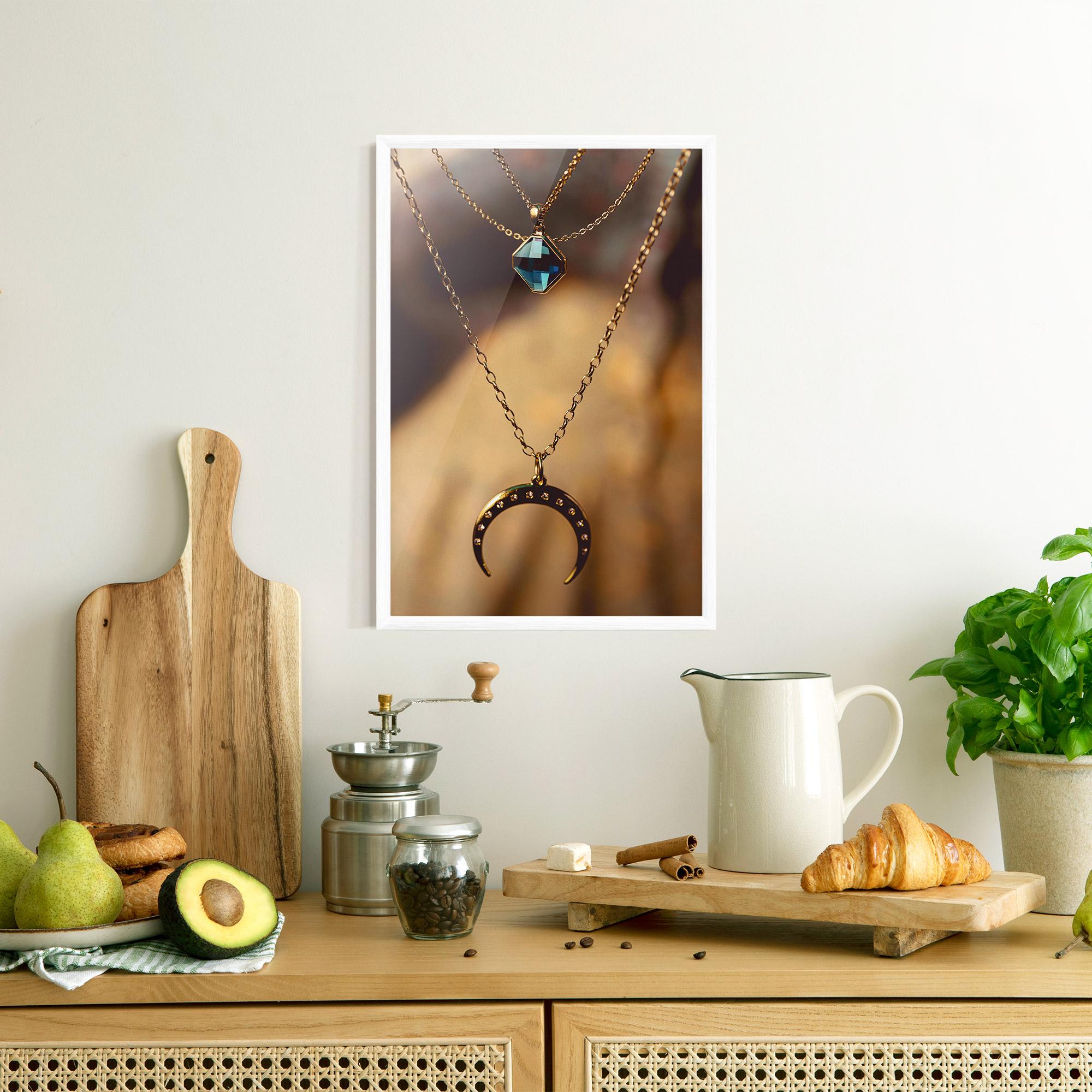 Plakat w Ramie Moon Blue Necklace mockup 8