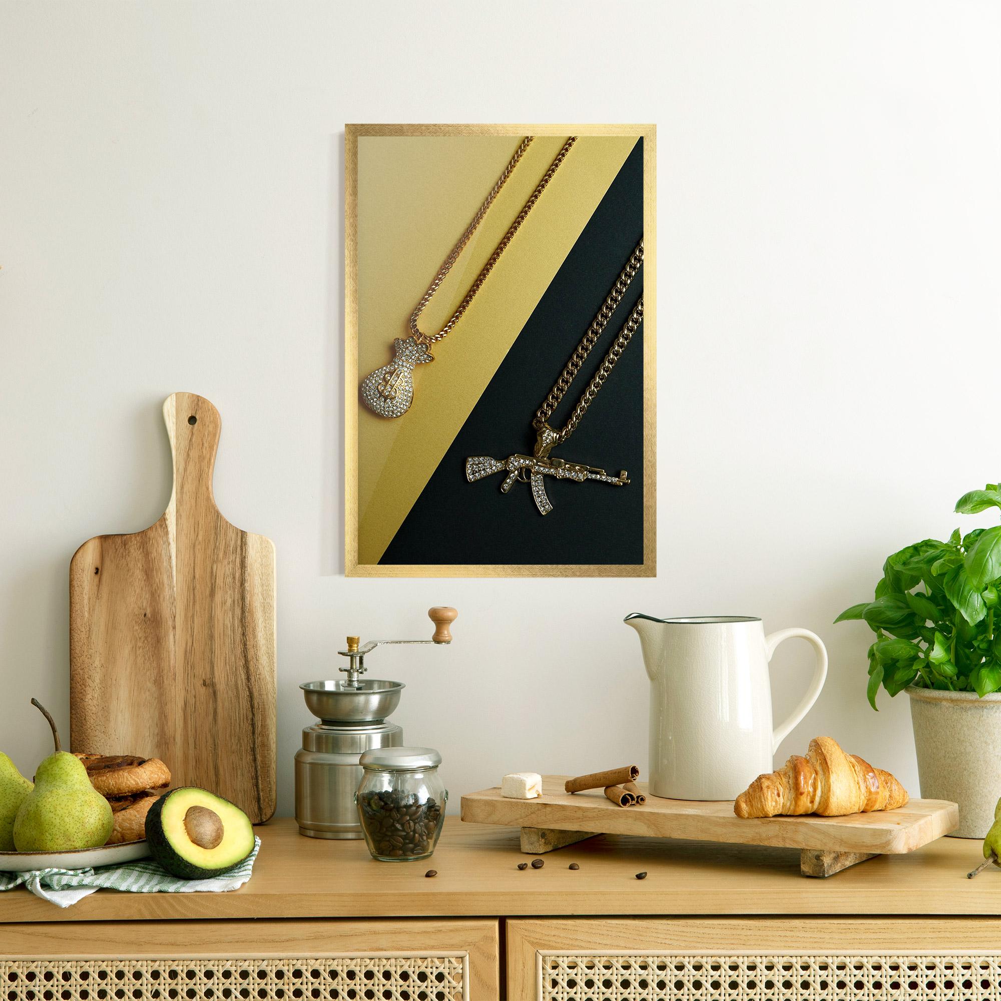 Plakat w Ramie Gun Neckace mockup 8