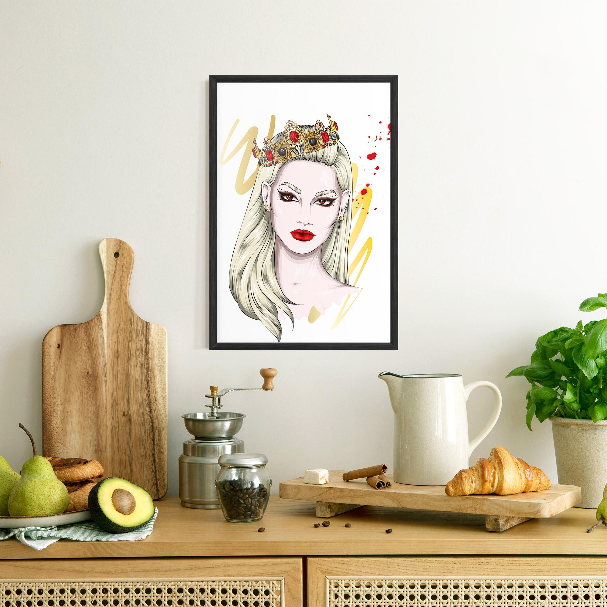Plakat w Ramie Gold Crown Woman mockup 8