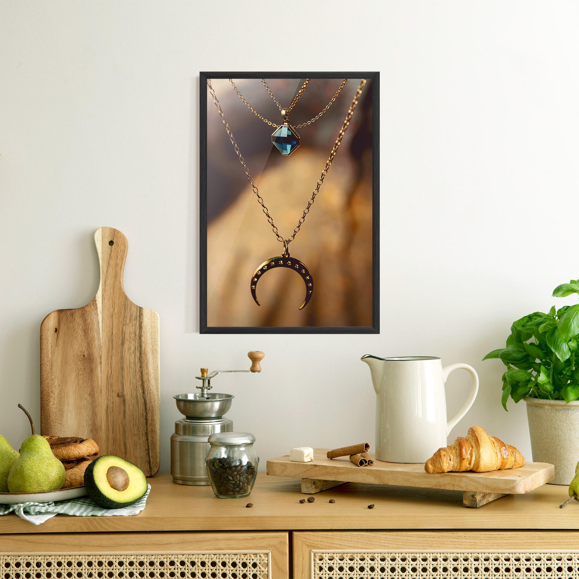 Plakat w Ramie Moon Blue Necklace mockup 8