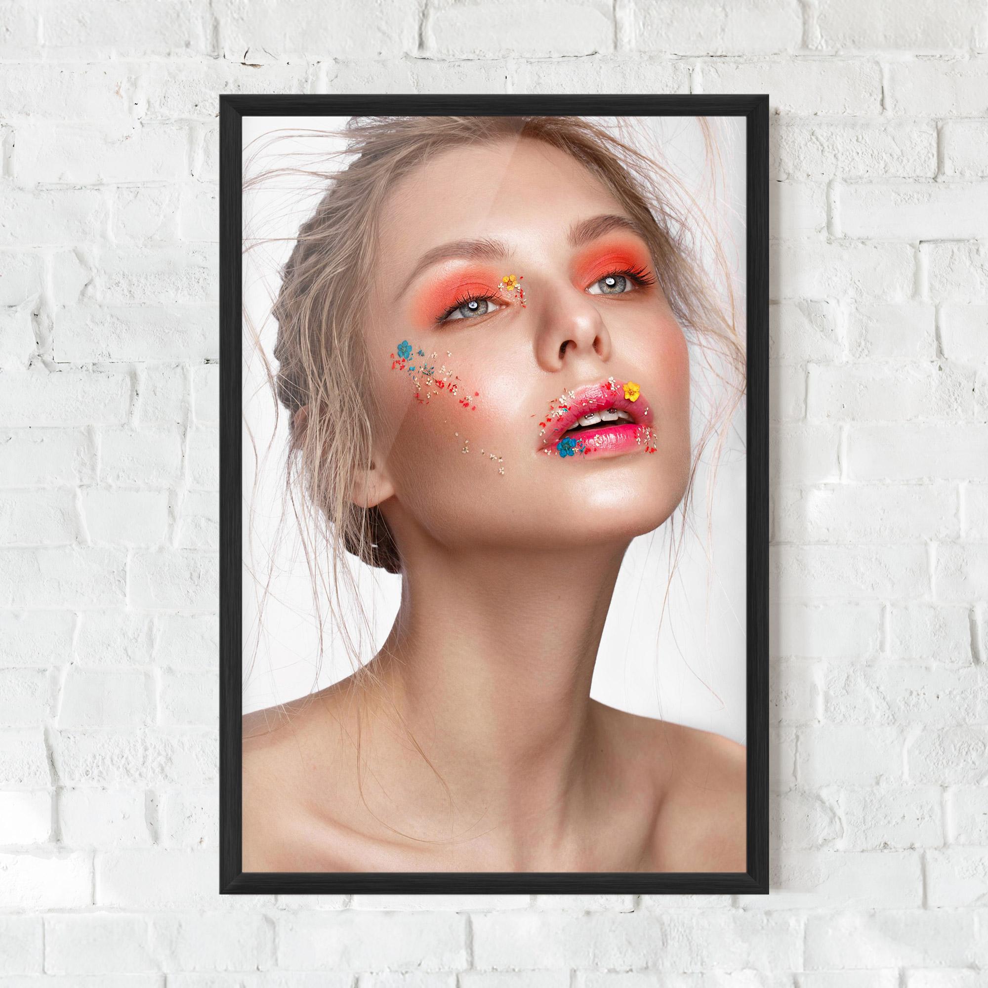 Plakat w Ramie Lips Flower mockup 0