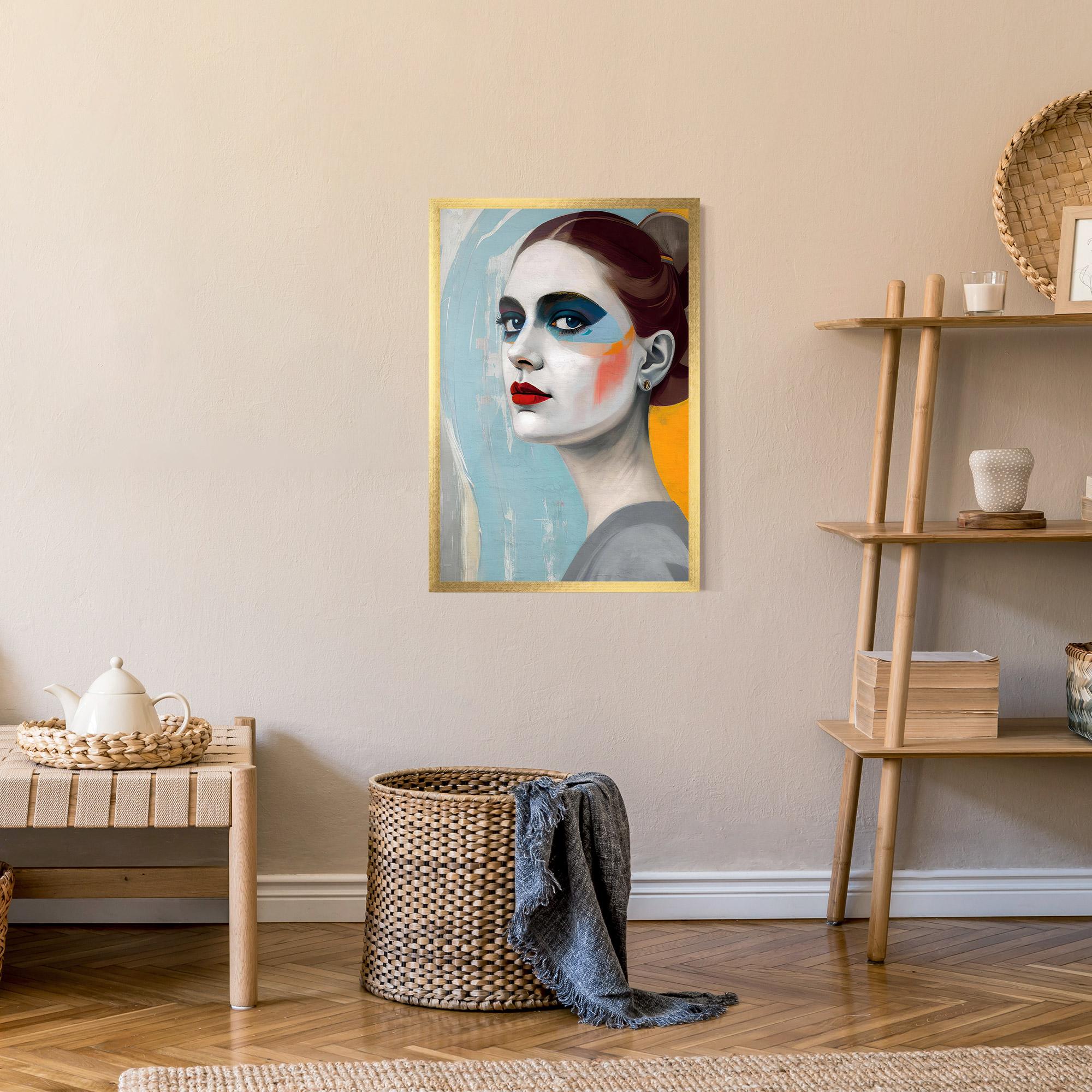 Plakat w Ramie White Blue Makeup mockup 9