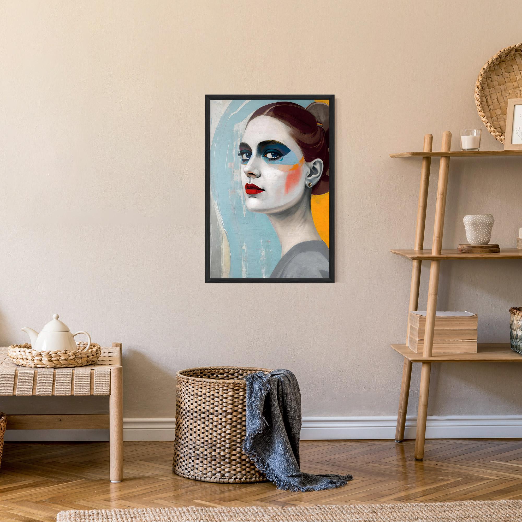 Plakat w Ramie White Blue Makeup mockup 9