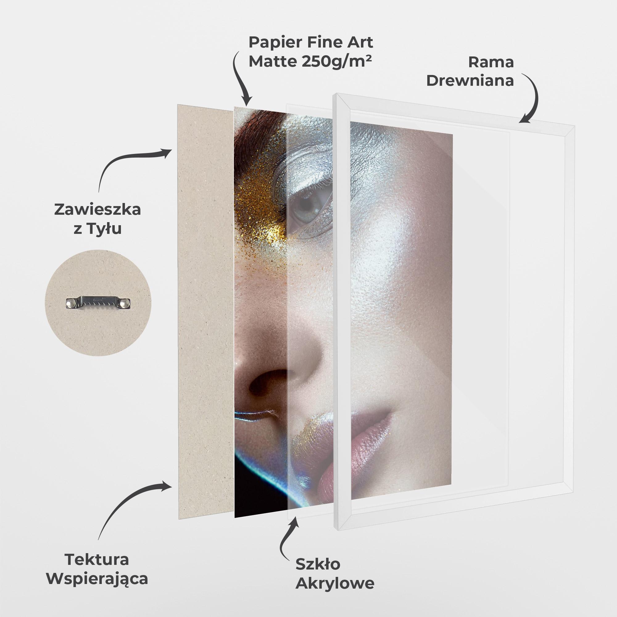 Plakat w Ramie Golden Silver Makeup mockup 1