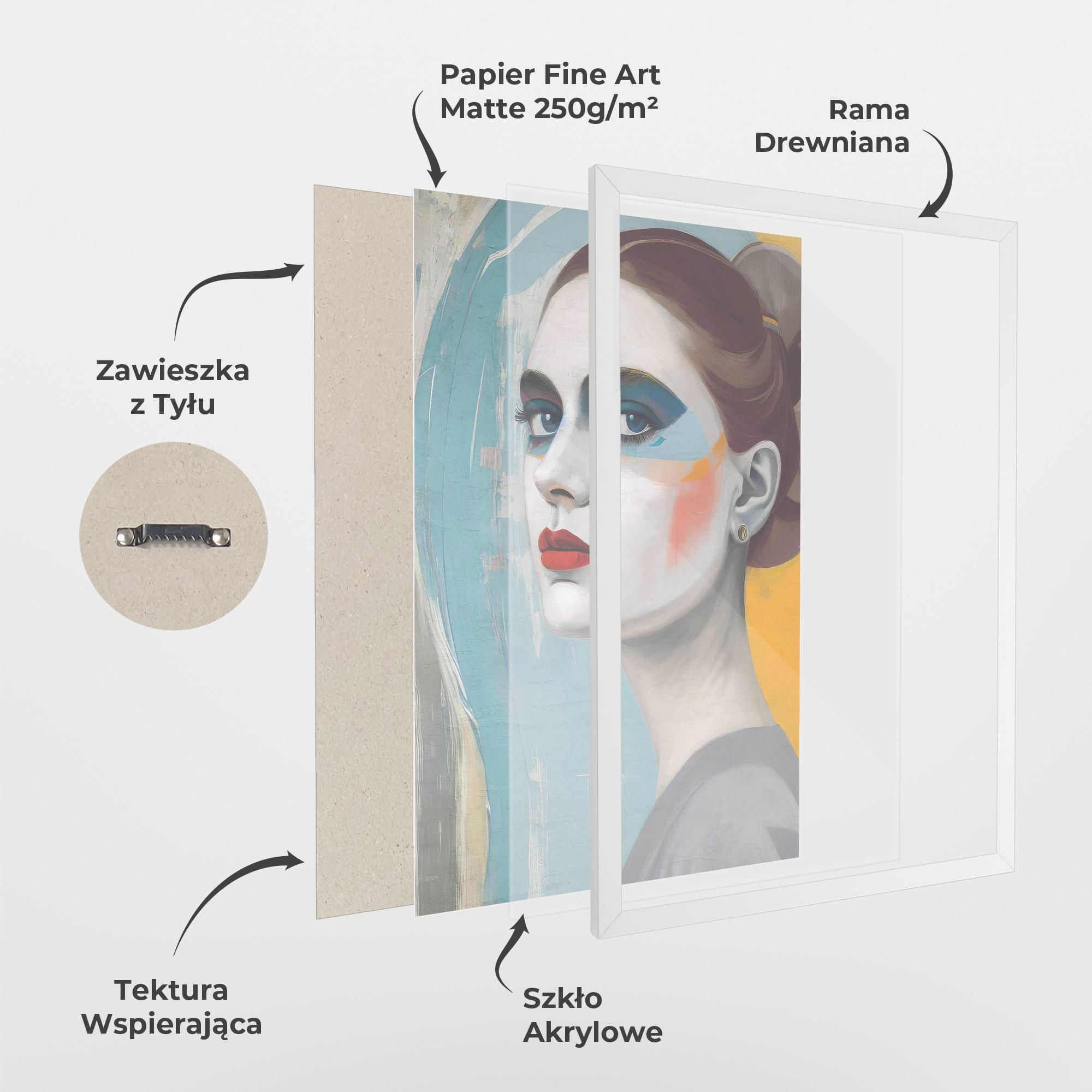 Plakat w Ramie White Blue Makeup mockup 1