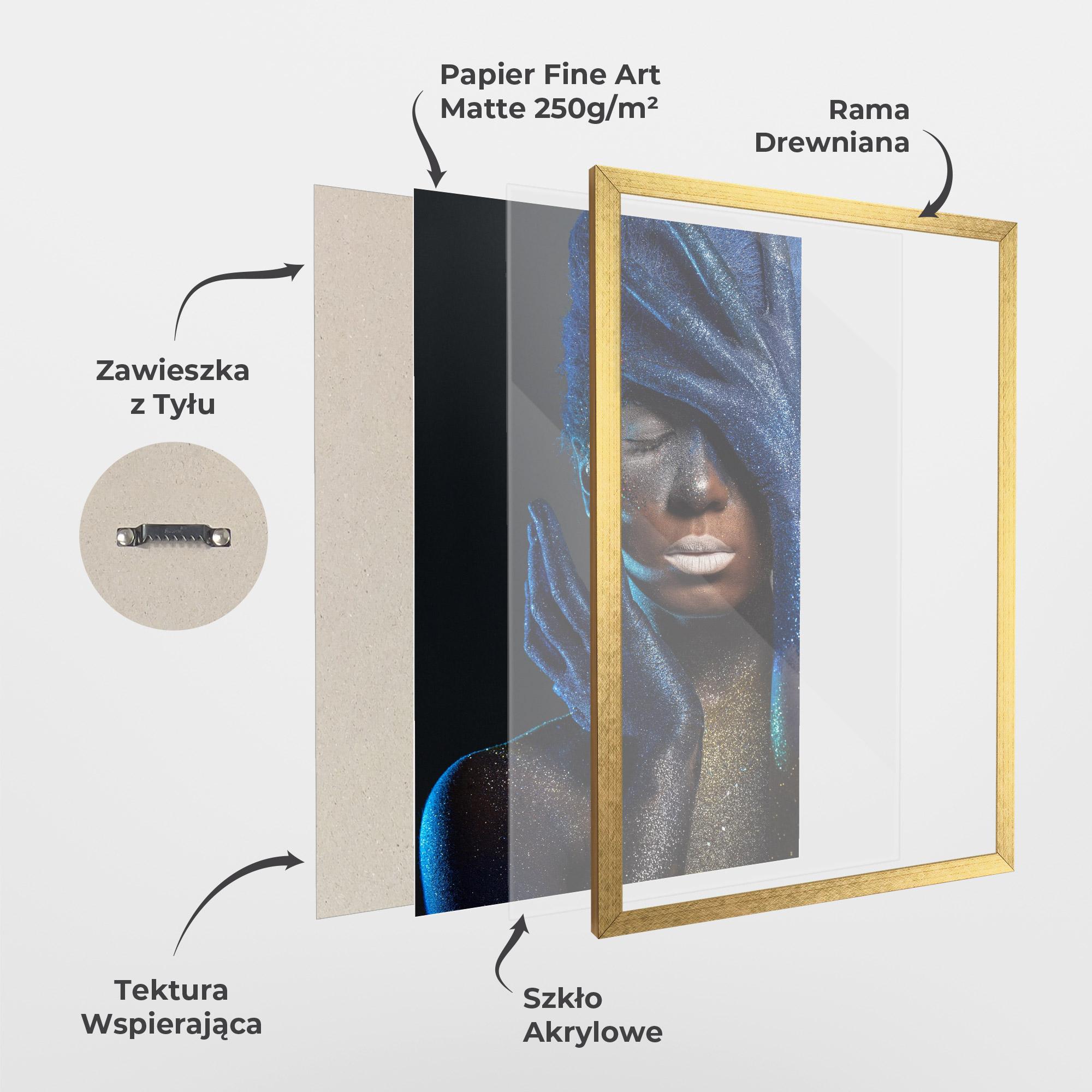 Plakat w Ramie Blue Hair Hands mockup 1