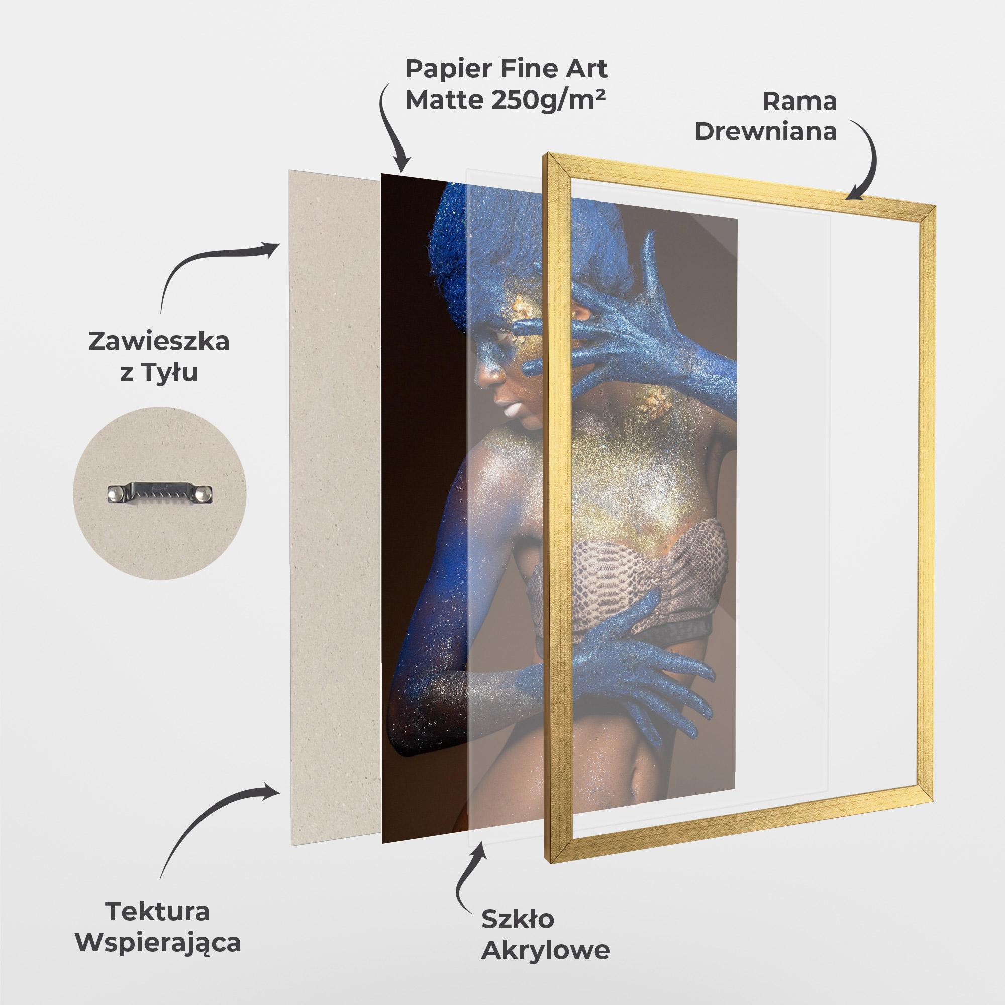 Plakat w Ramie Blue Hair Make Up mockup 1