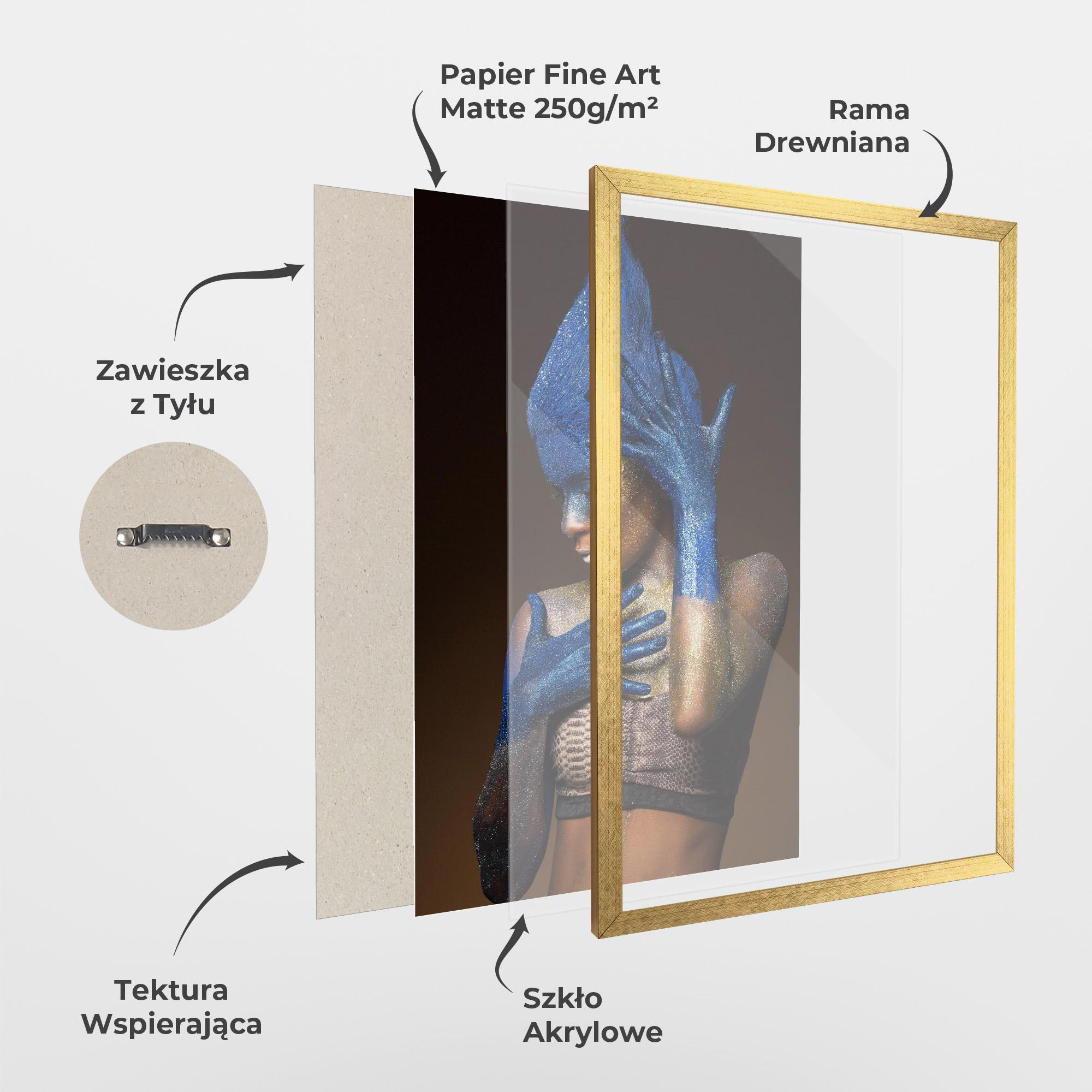 Plakat w Ramie Blue Hands Makeup mockup 1