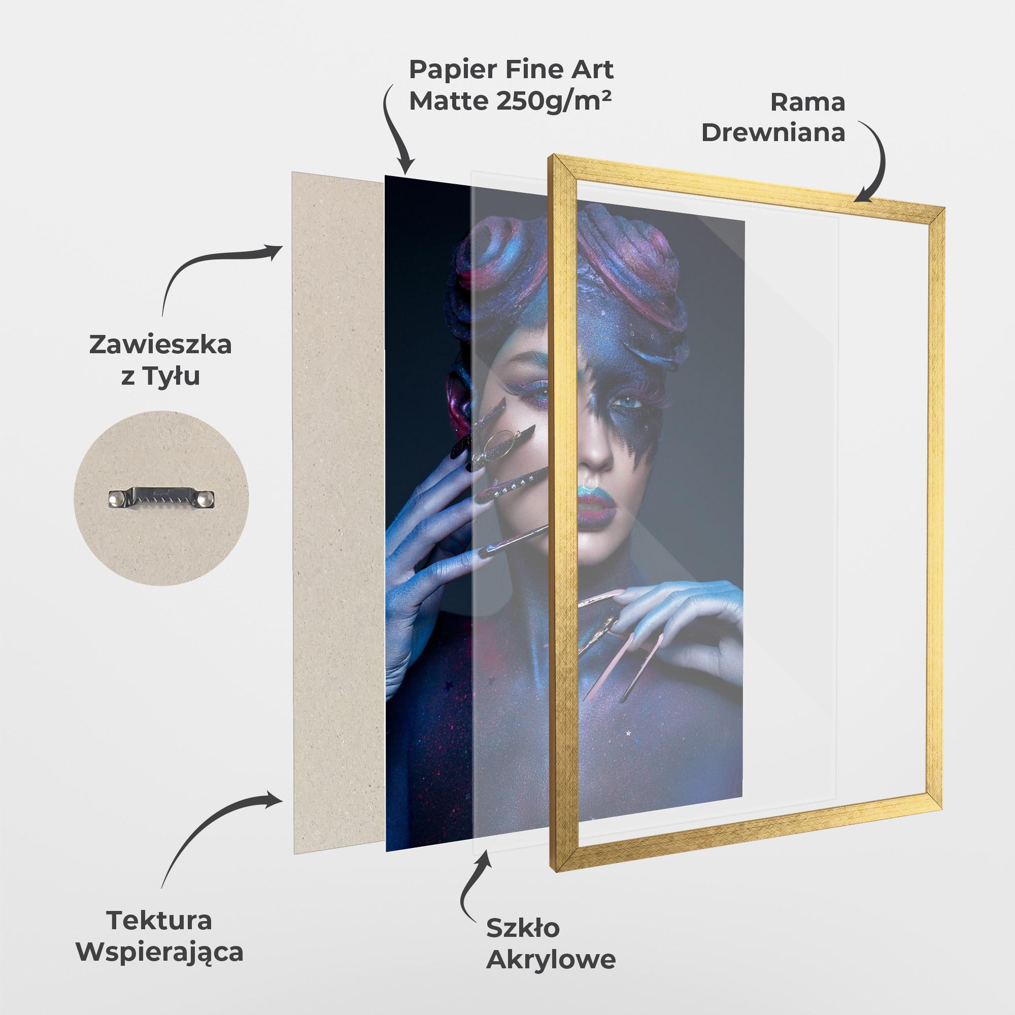 Plakat w Ramie Galaxy Hair Girl mockup 1