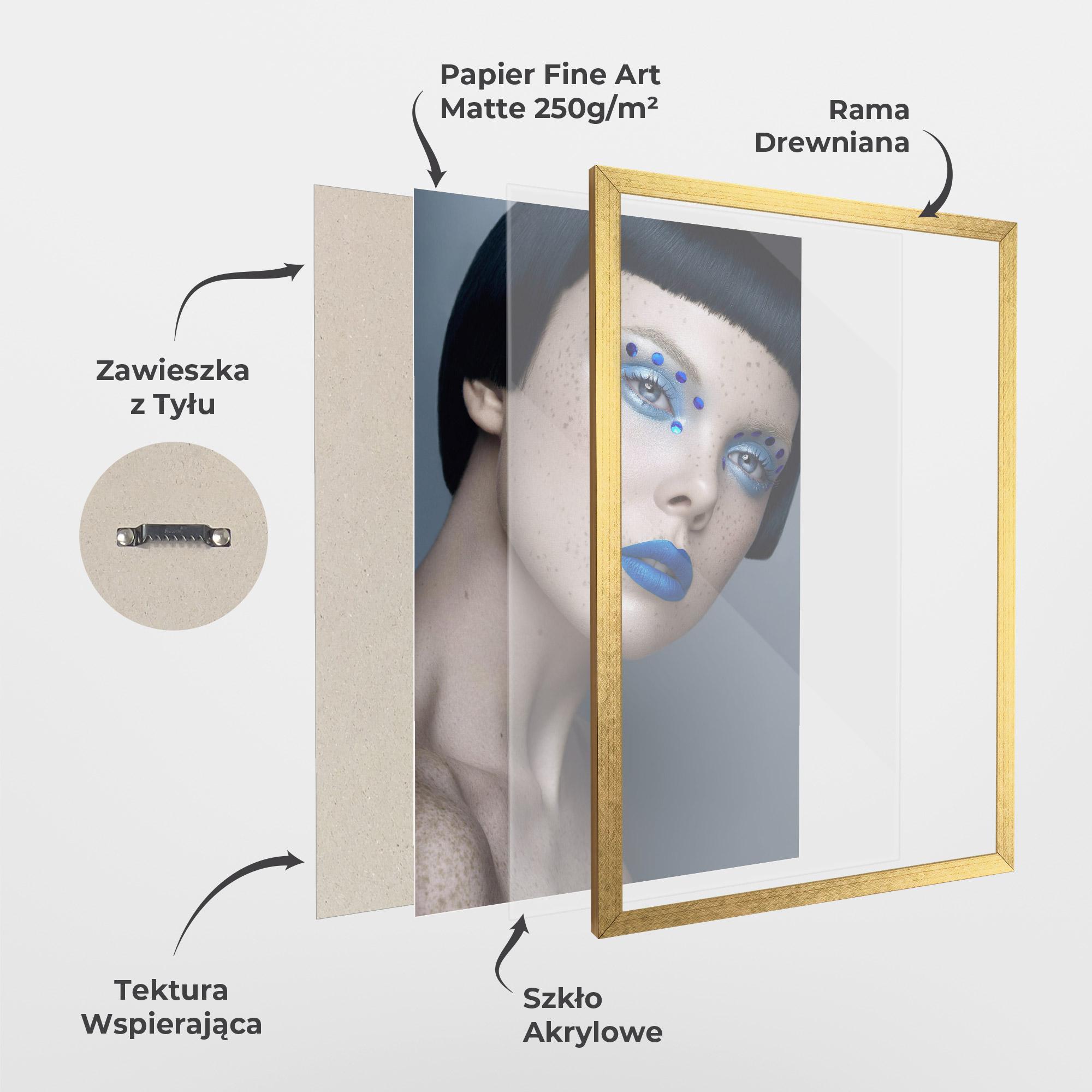 Plakat w Ramie Pretty Blue Makeup mockup 1