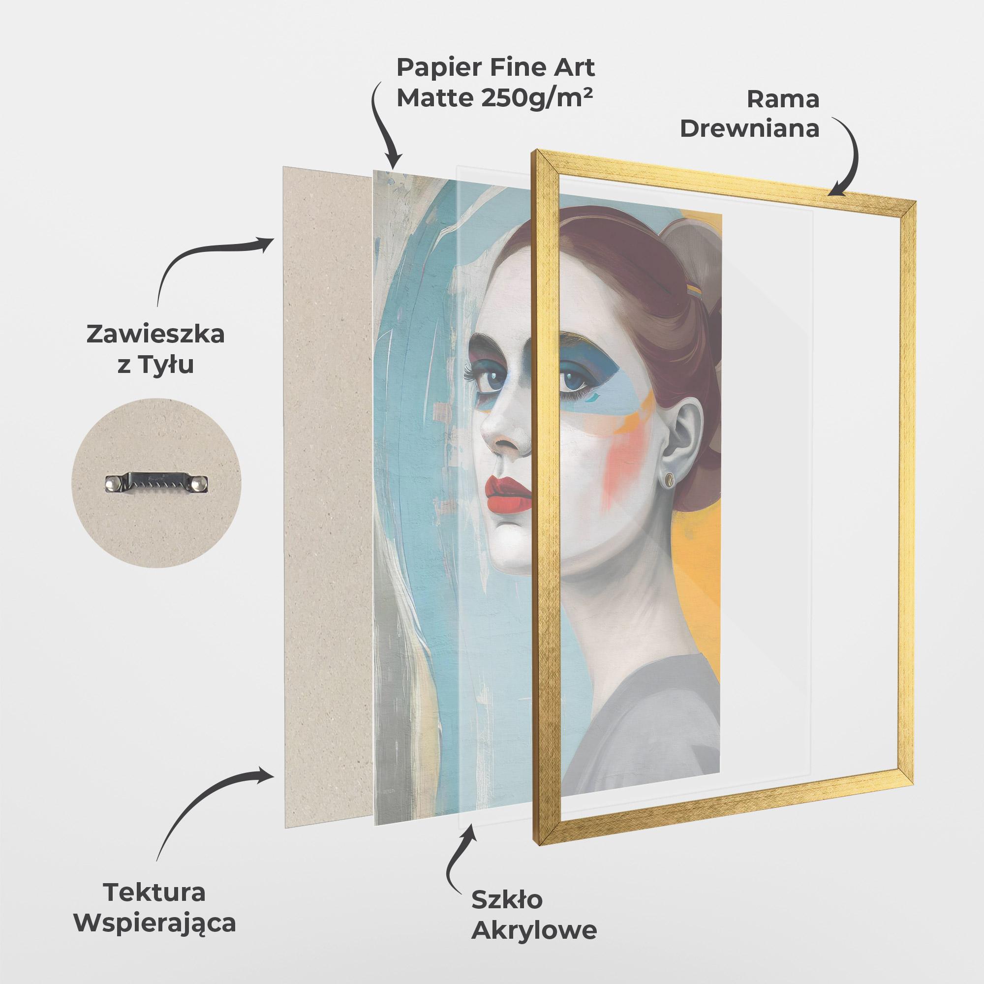 Plakat w Ramie White Blue Makeup mockup 1