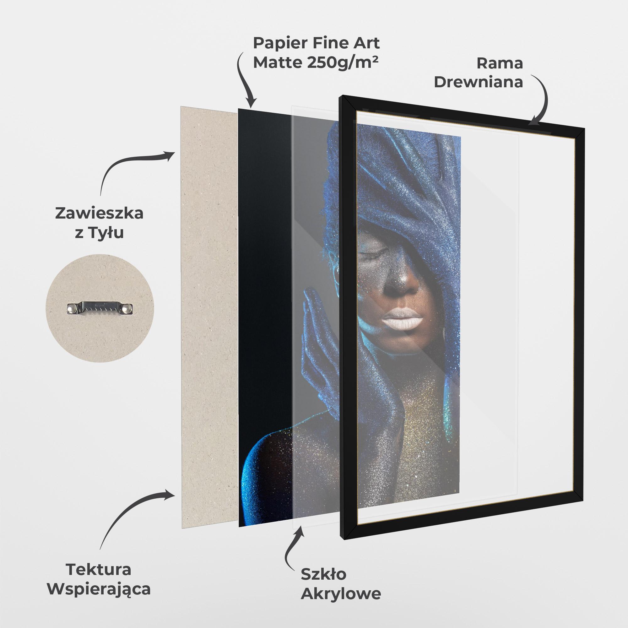 Plakat w Ramie Blue Hair Hands mockup 1