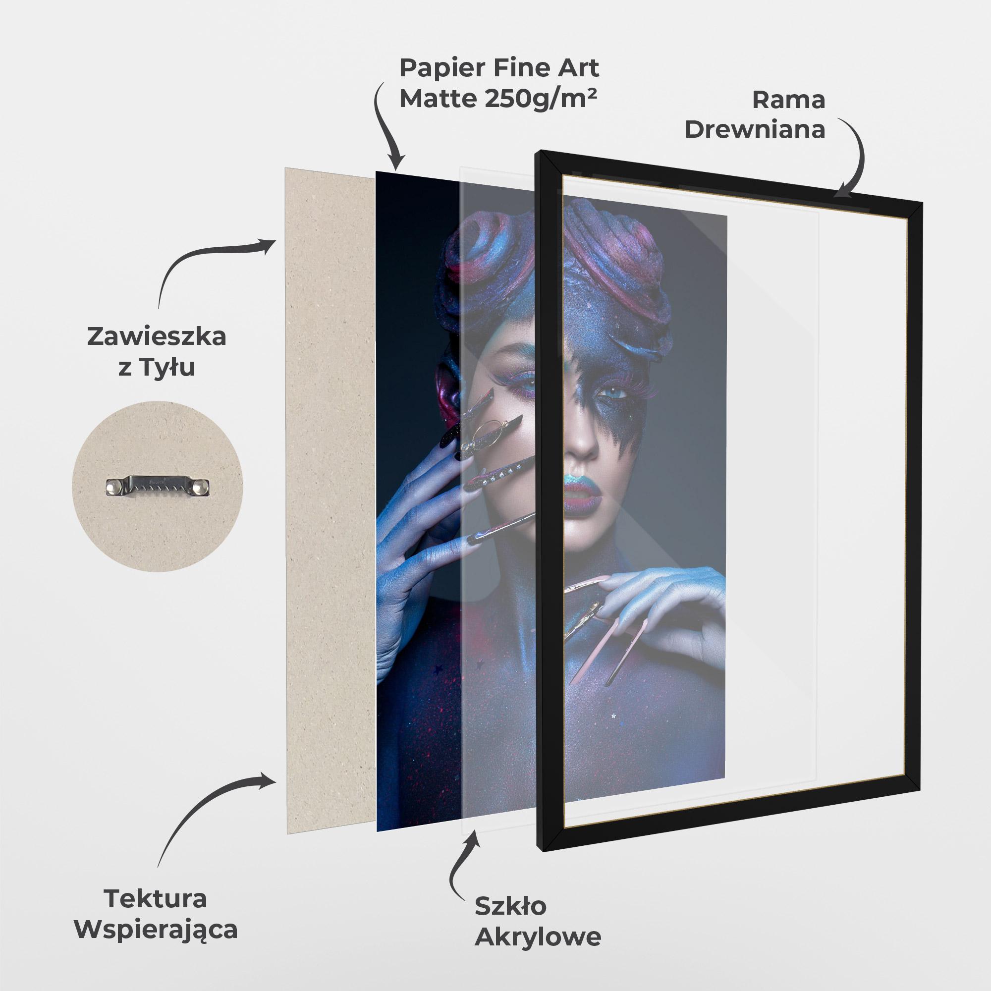 Plakat w Ramie Galaxy Hair Girl mockup 1