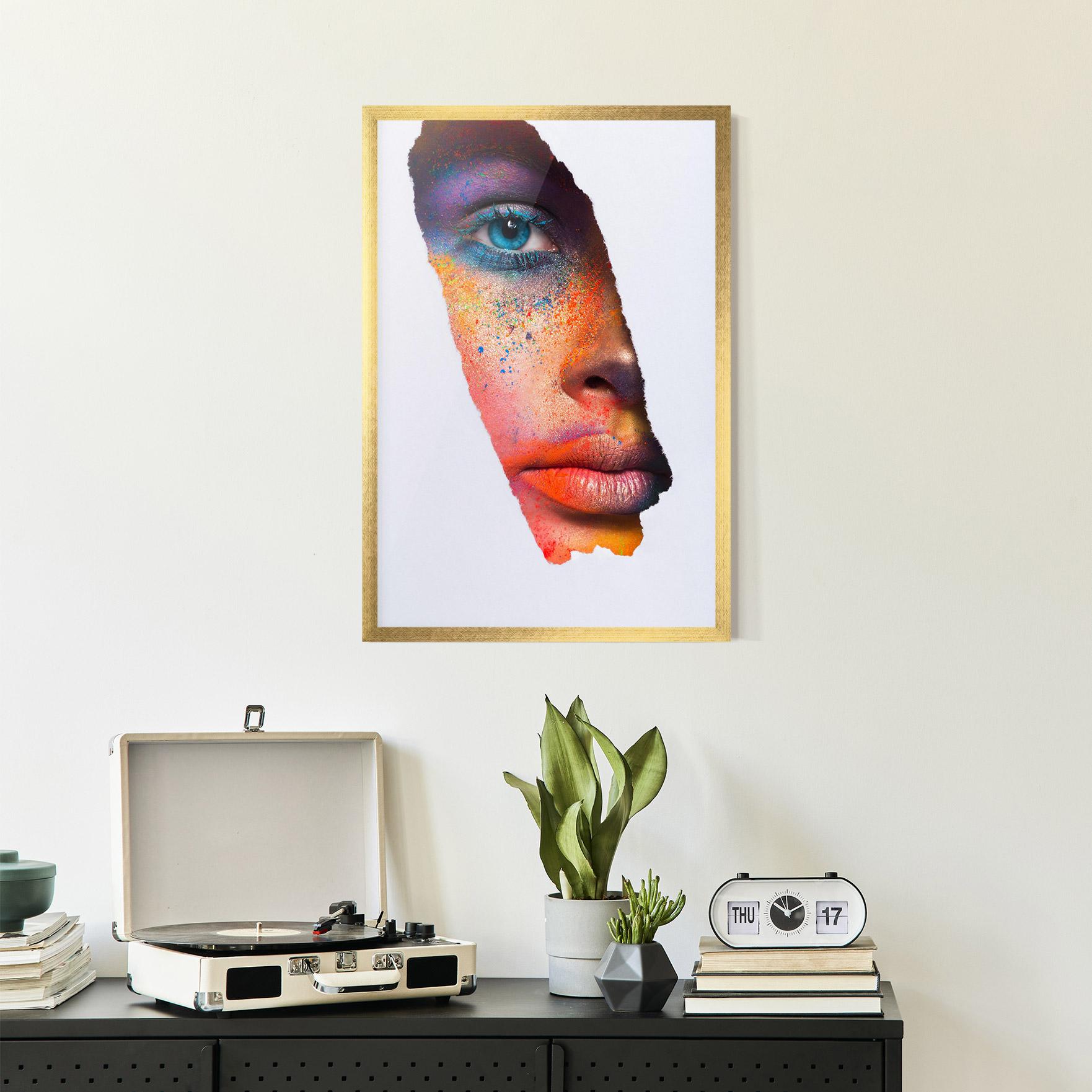 Plakat w Ramie Blue Eyelashes Makeup mockup 2