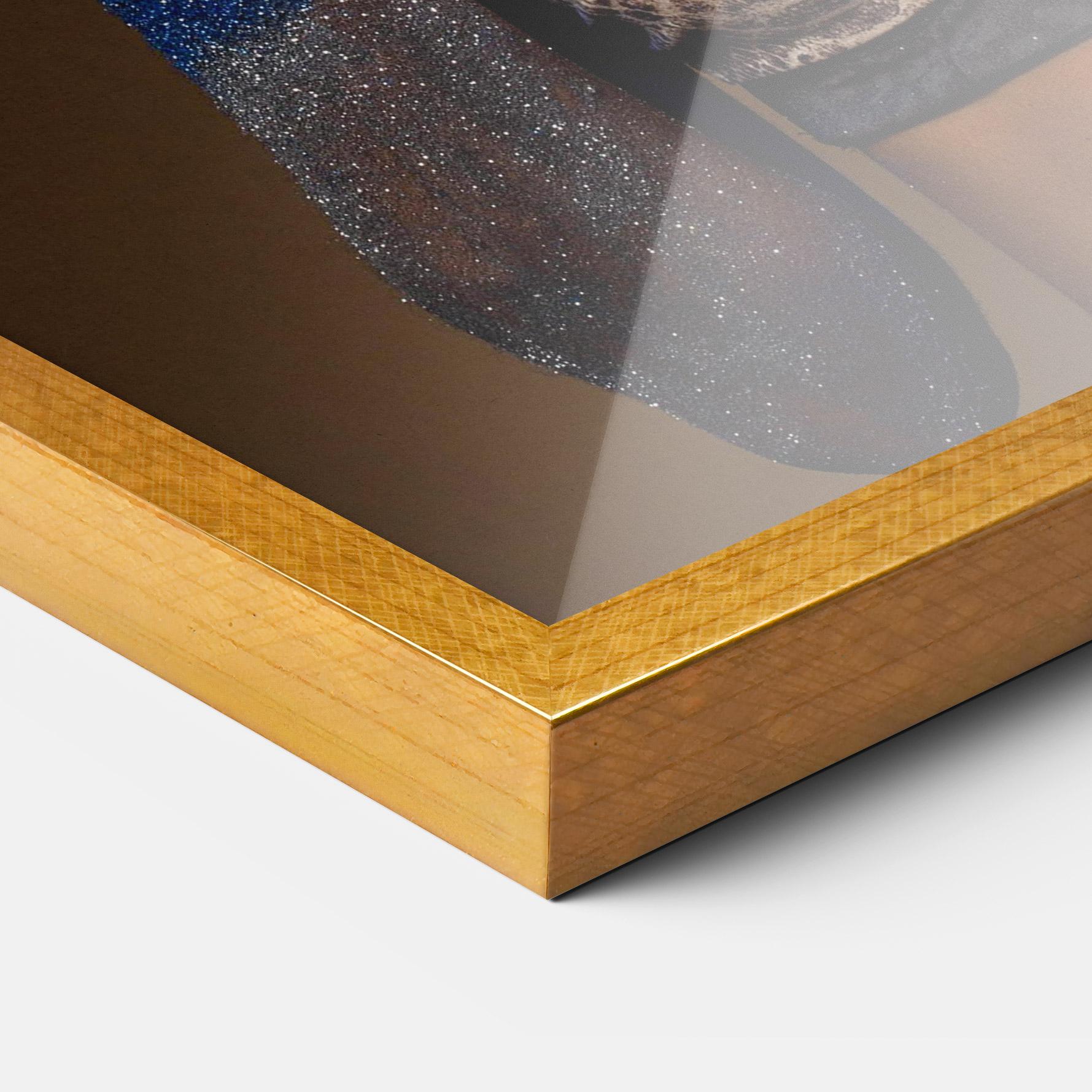 Plakat w Ramie Blue Hands Makeup mockup 3