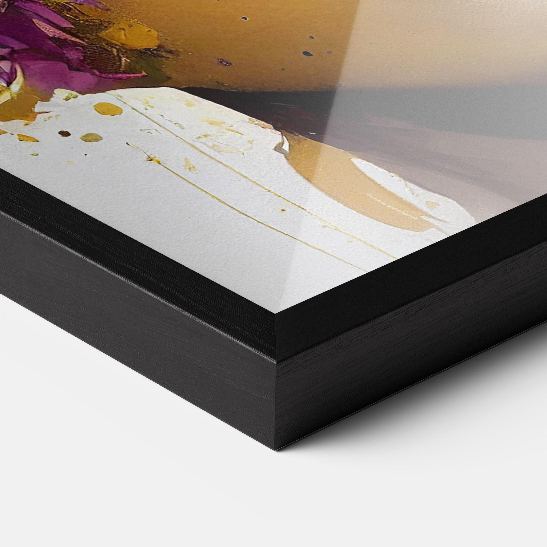 Plakat w Ramie Yellow Black Lips Makeup mockup 3