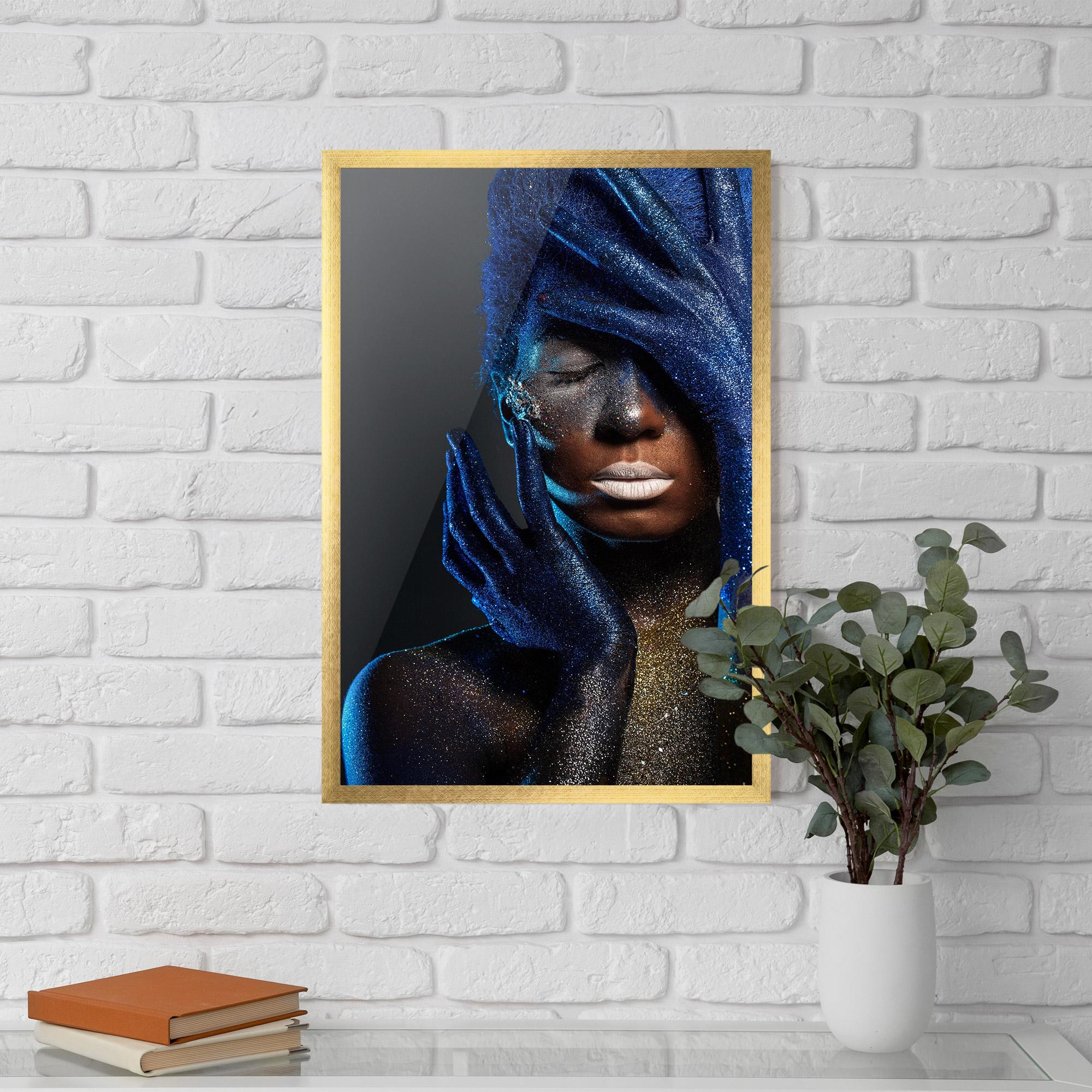 Plakat w Ramie Blue Hair Hands mockup 5