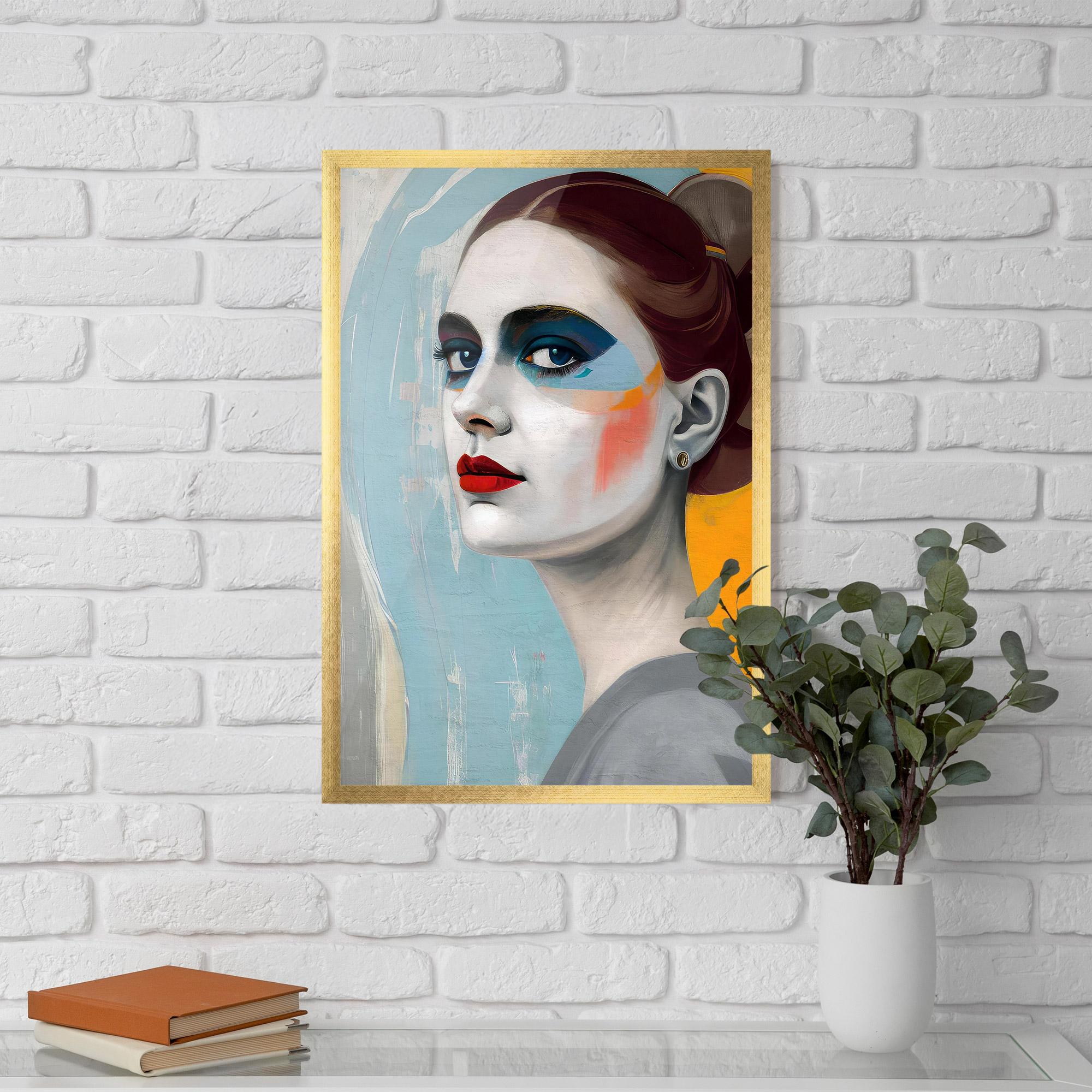 Plakat w Ramie White Blue Makeup mockup 5