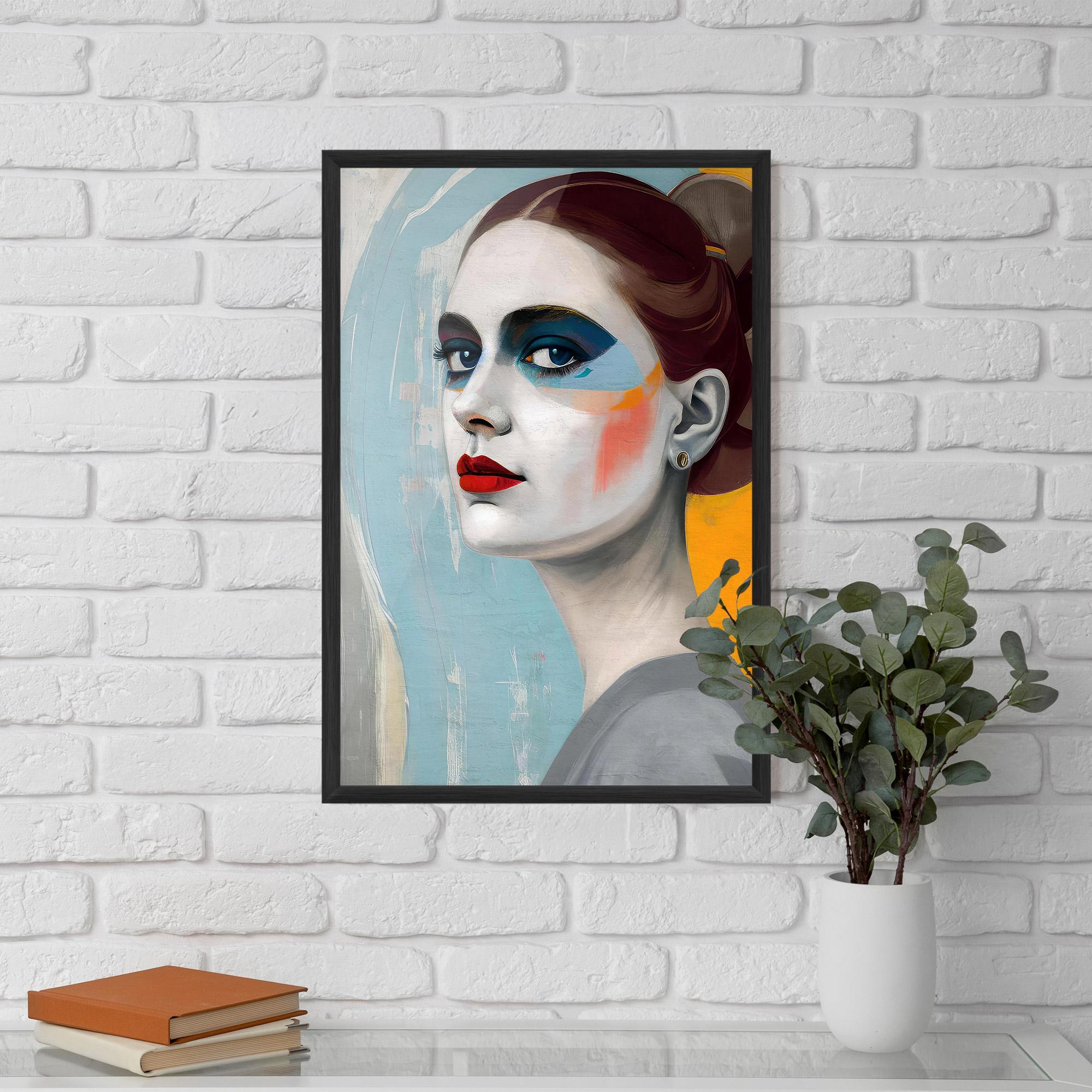 Plakat w Ramie White Blue Makeup mockup 5