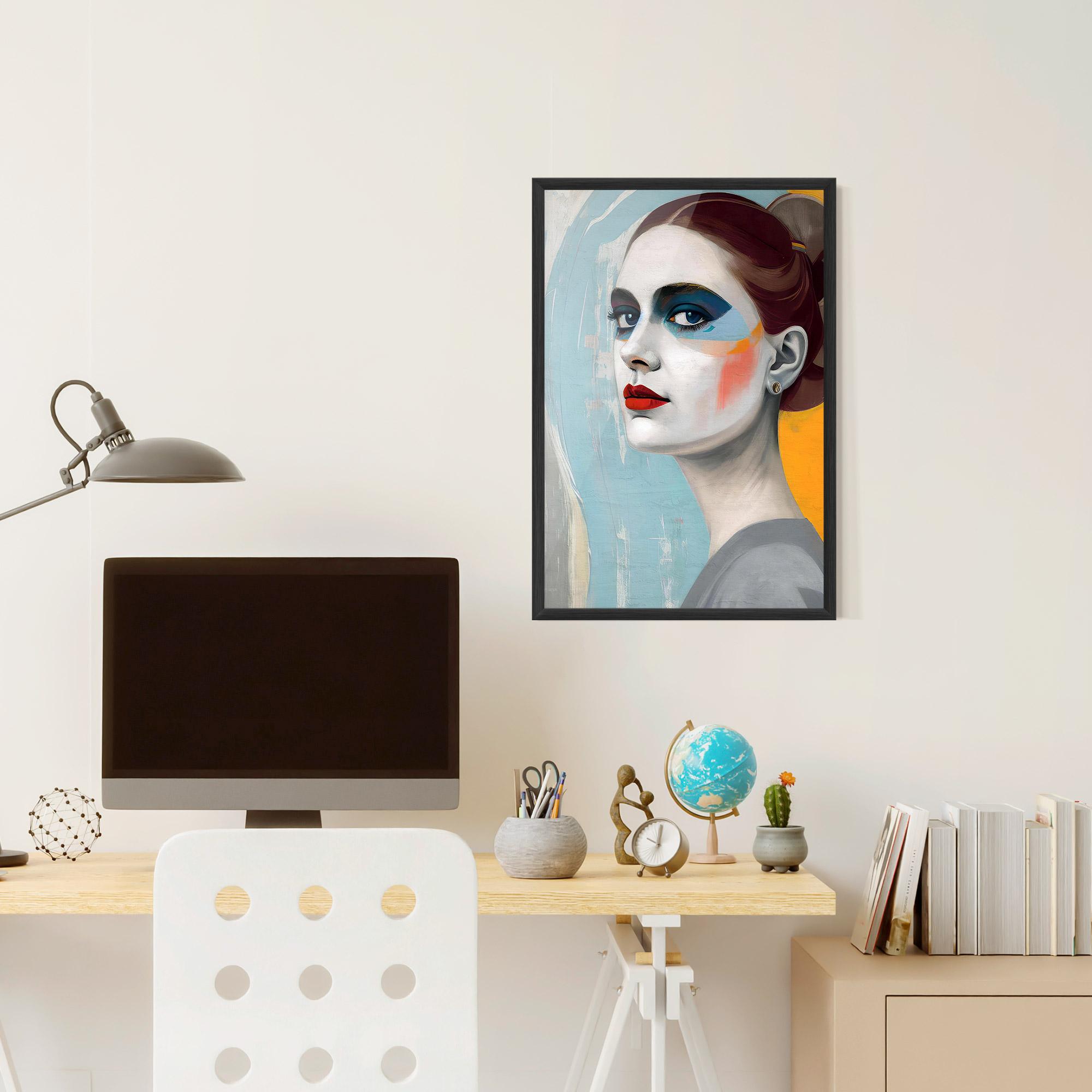 Plakat w Ramie White Blue Makeup mockup 6