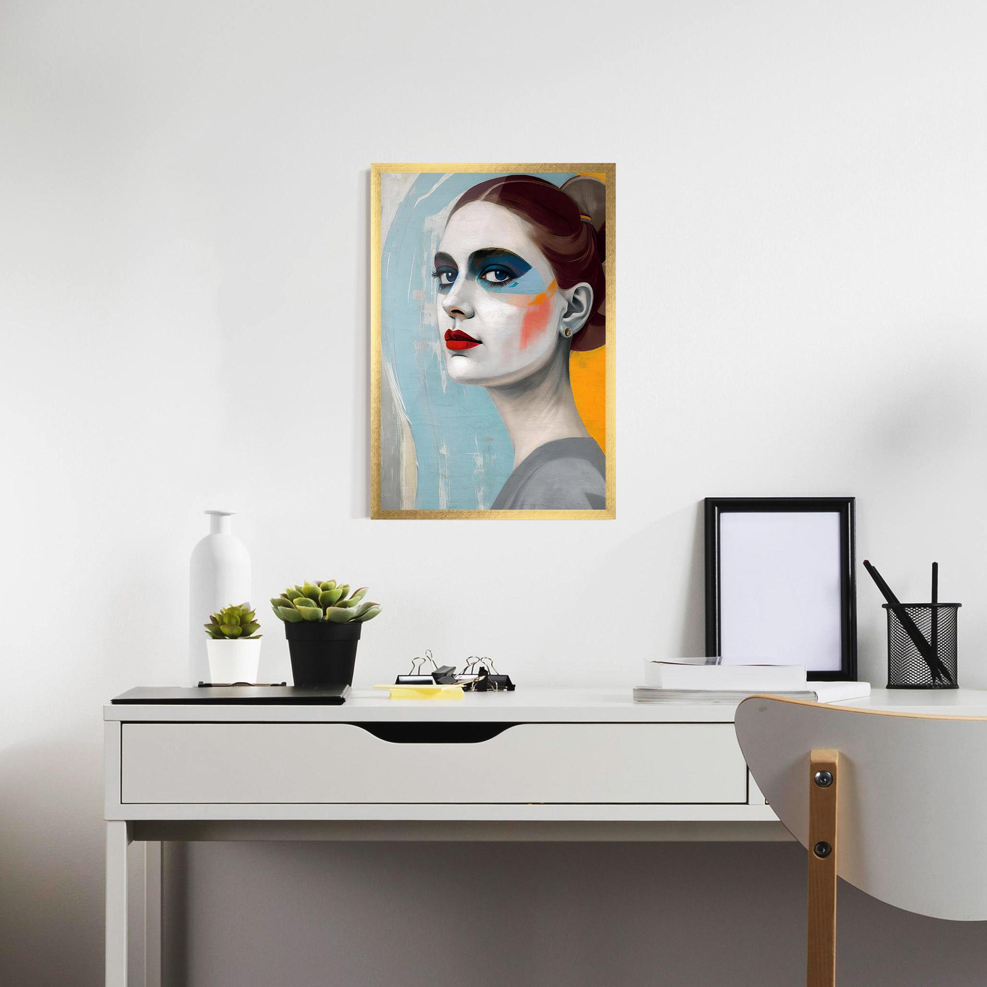 Plakat w Ramie White Blue Makeup mockup 7