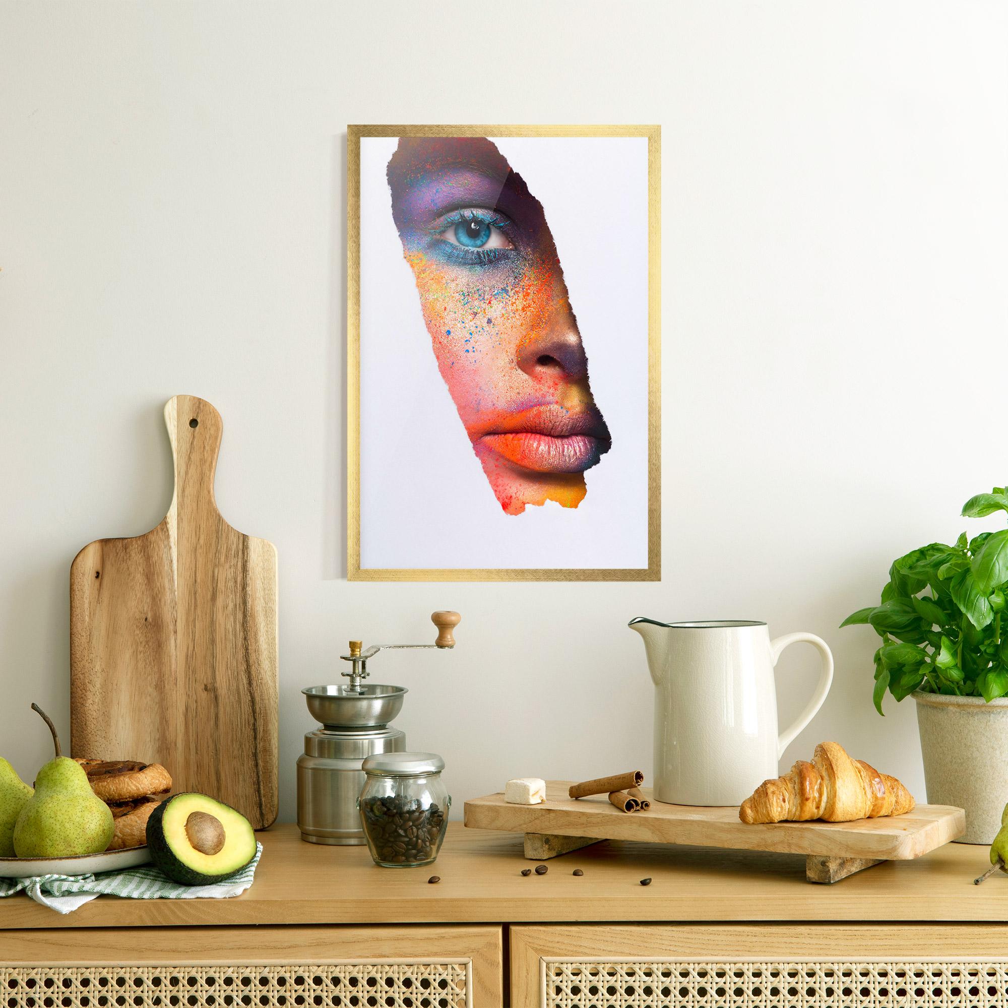 Plakat w Ramie Blue Eyelashes Makeup mockup 8